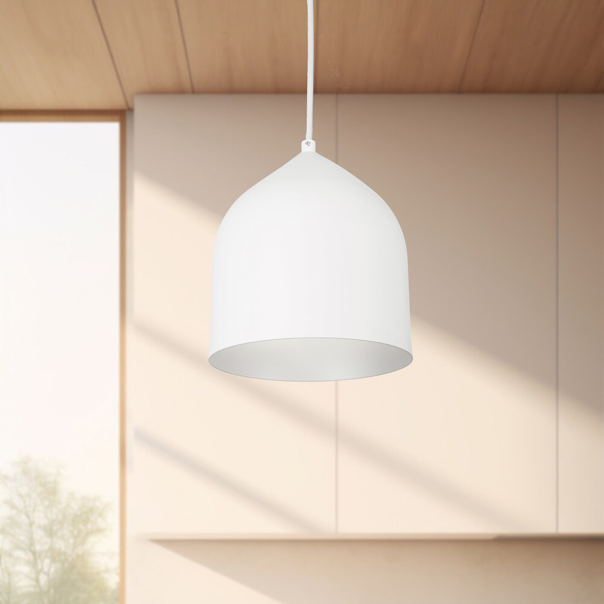Helena 8-in White/Silver 1 Light Pendant