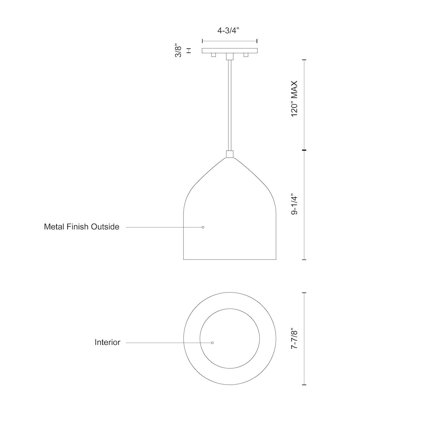 Helena 8-in Black/Black 1 Light Pendant