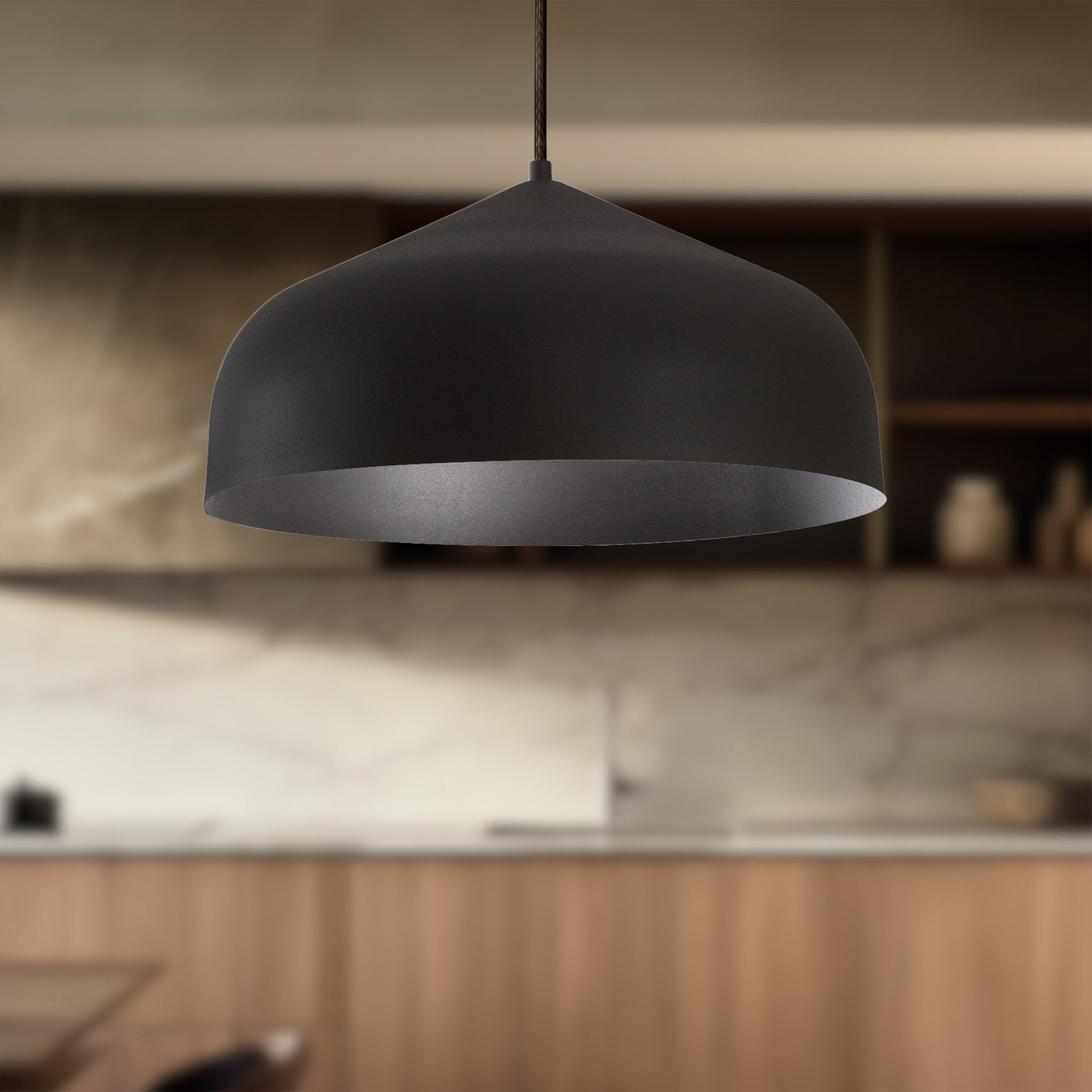 Helena 17-in Black/Black LED Pendant