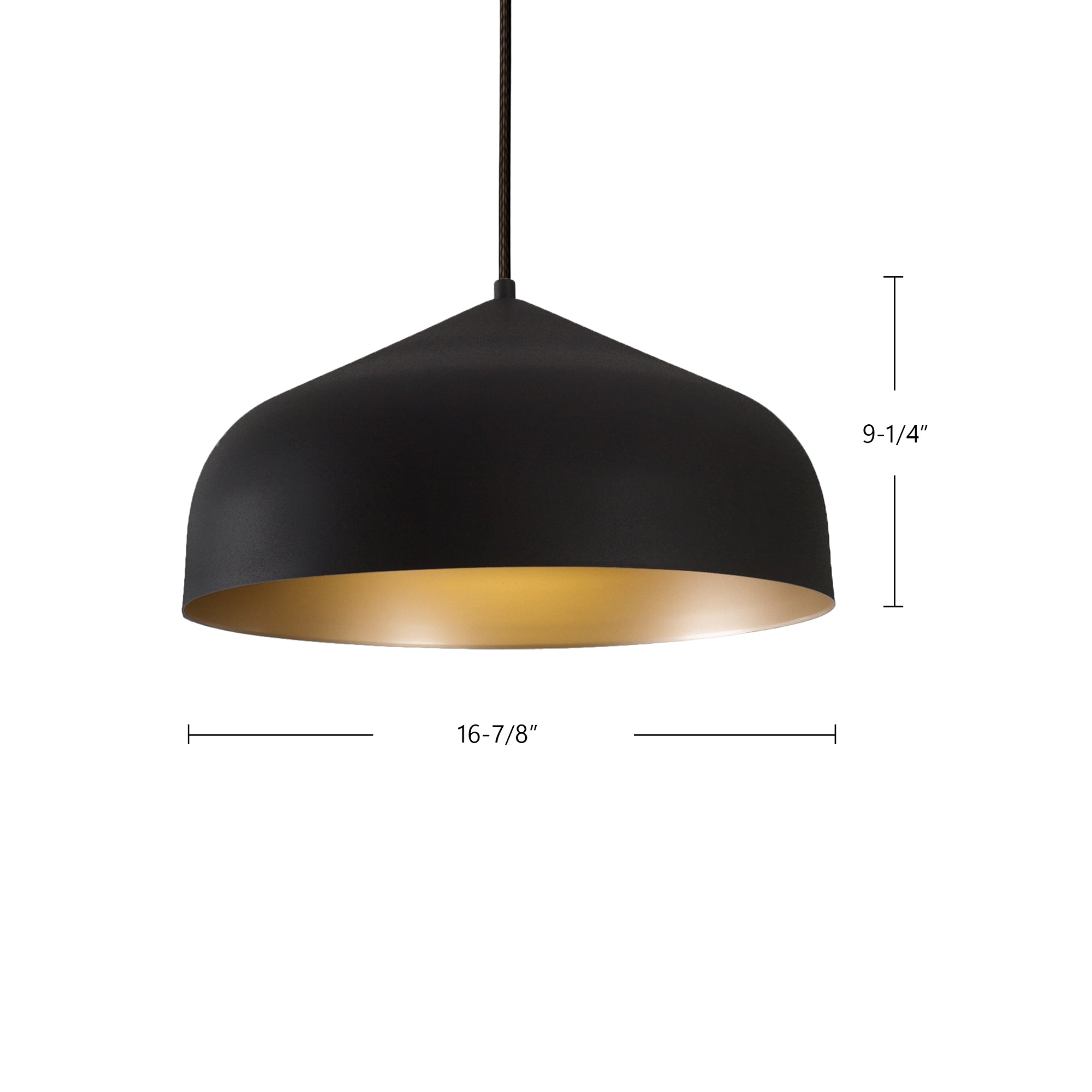 Helena 17-in Black/Gold LED Pendant
