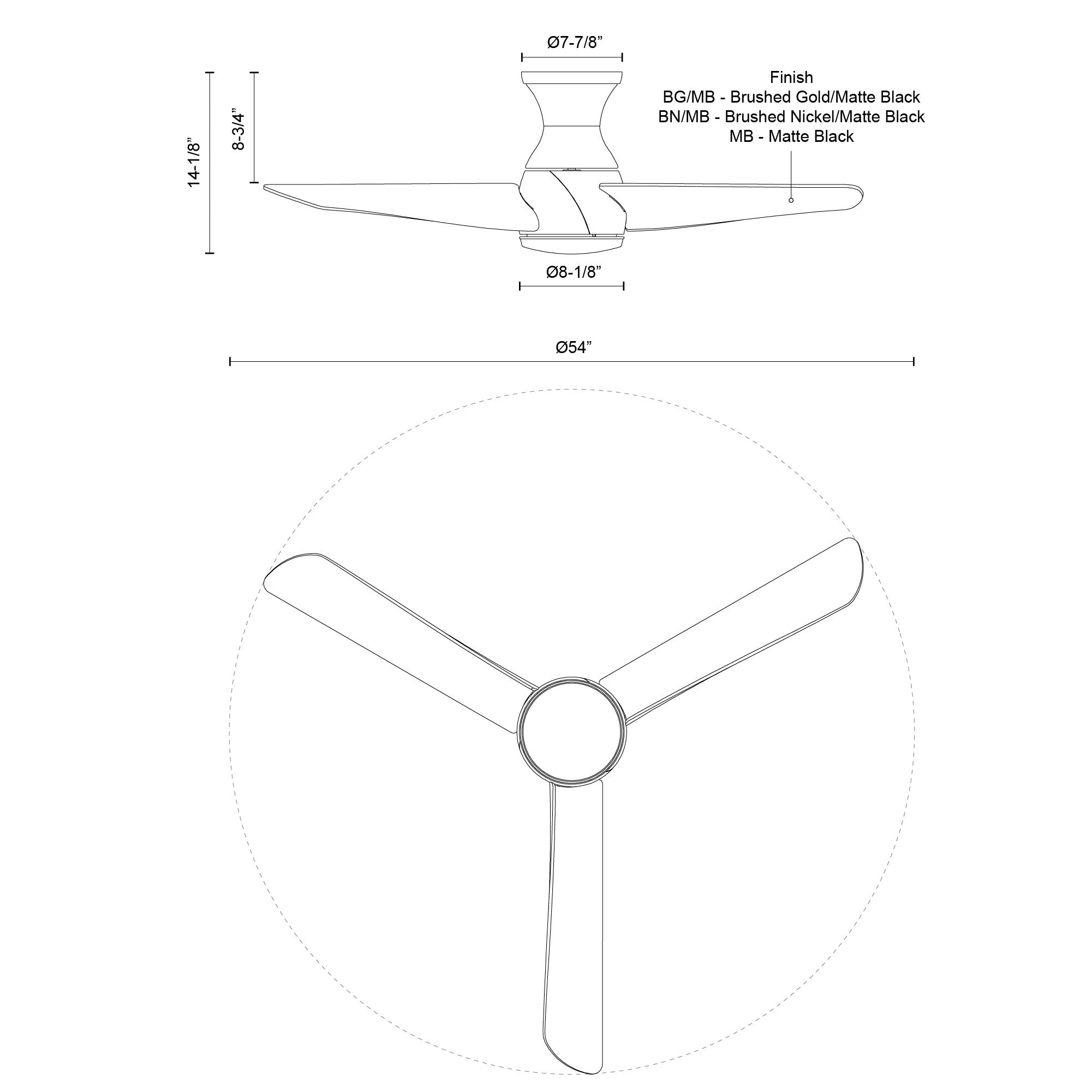 Thalia 54-in Matte Black LED Hugger Fan