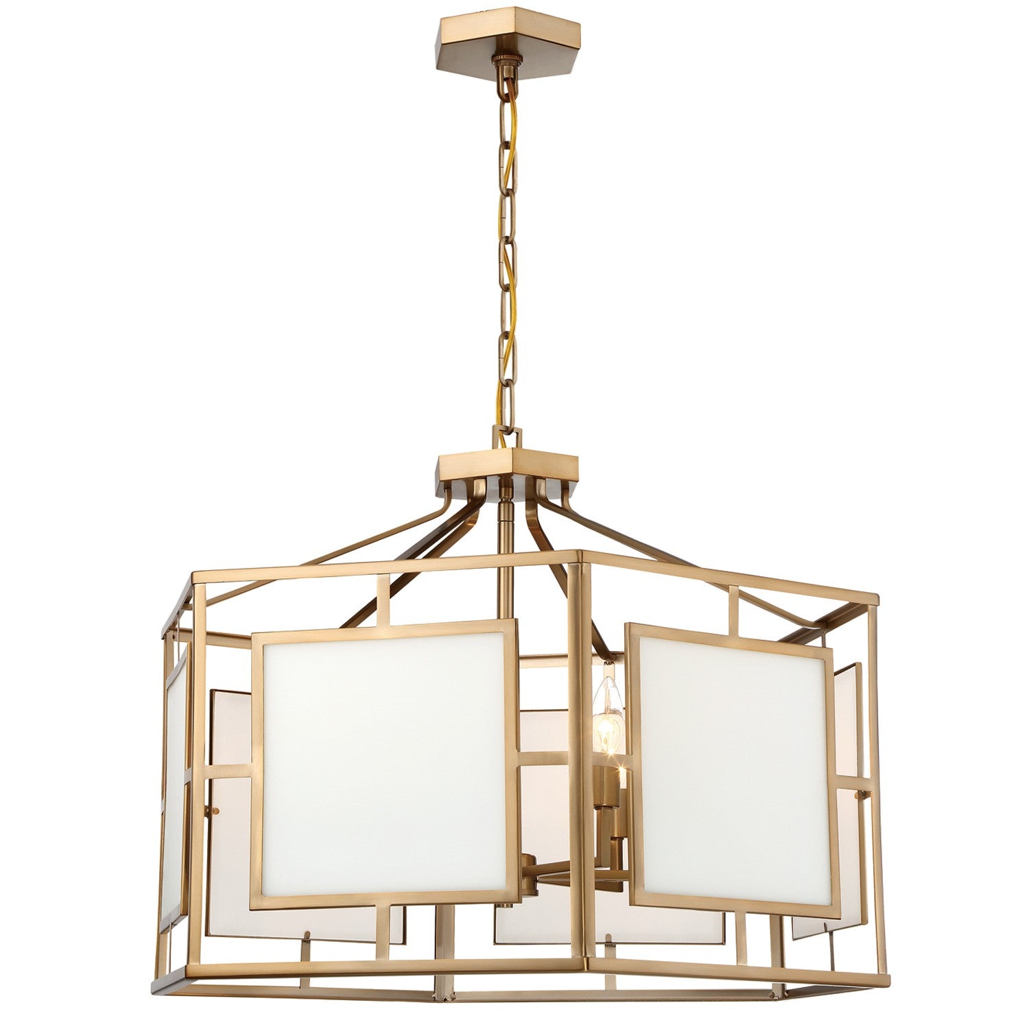 Crystorama Hillcrest HIL-996-VG – 28 Inch – 6 Light – Chandelier – Vibrant Gold – Damp Rated