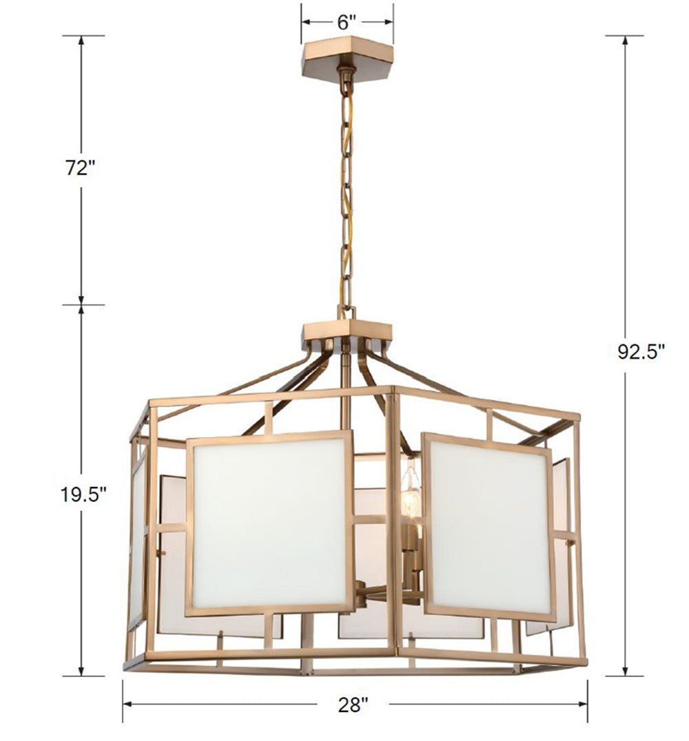 Crystorama HIL-996-VG Libby Langdon Hillcrest 6 Light Vibrant Gold Lantern Chandelier