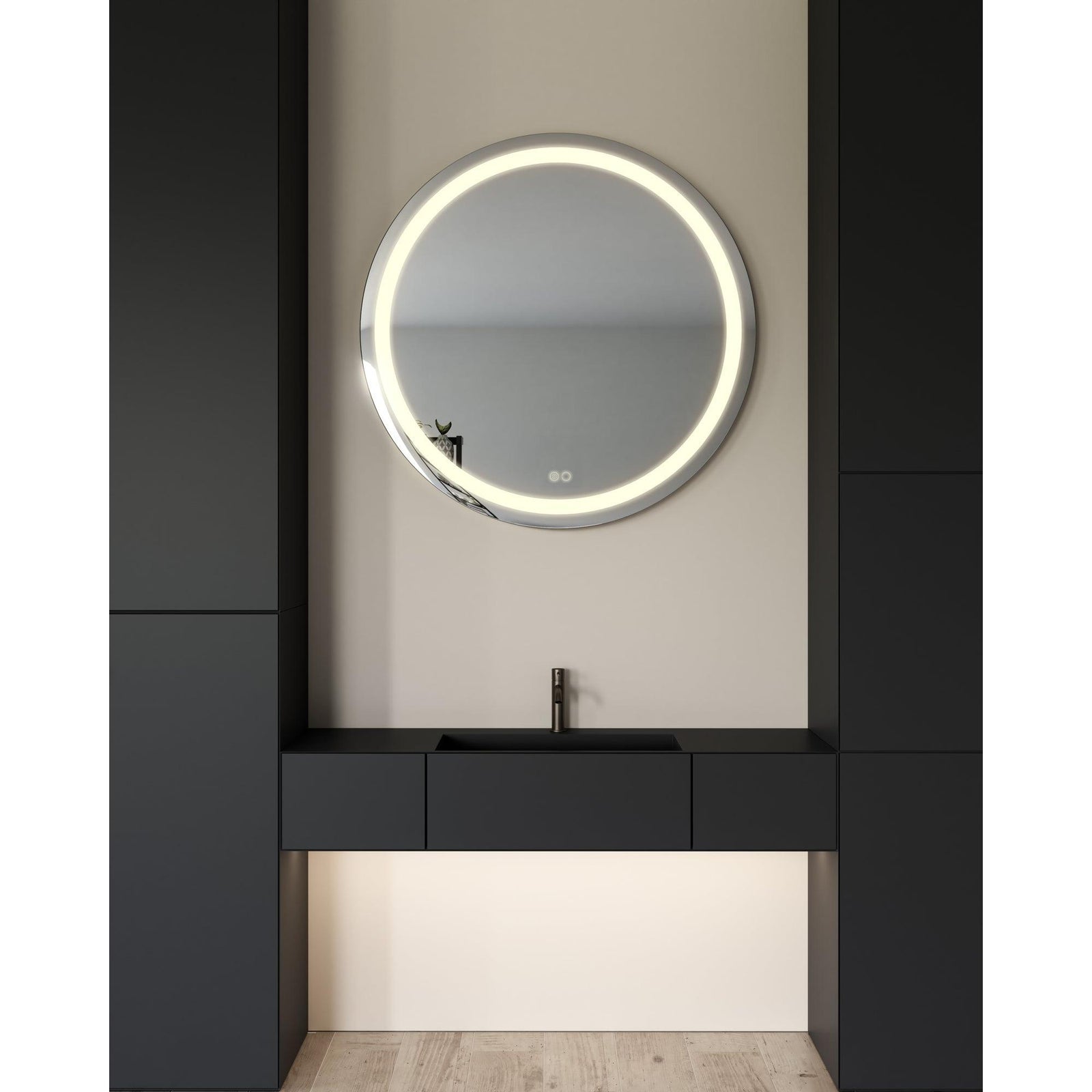 Kuzco VM41040-5CCT Vanity Mirror, LED, Sandblasted Merc Edge