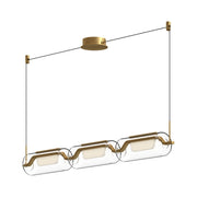 Hilo 43-in Brushed Gold LED Linear Pendant