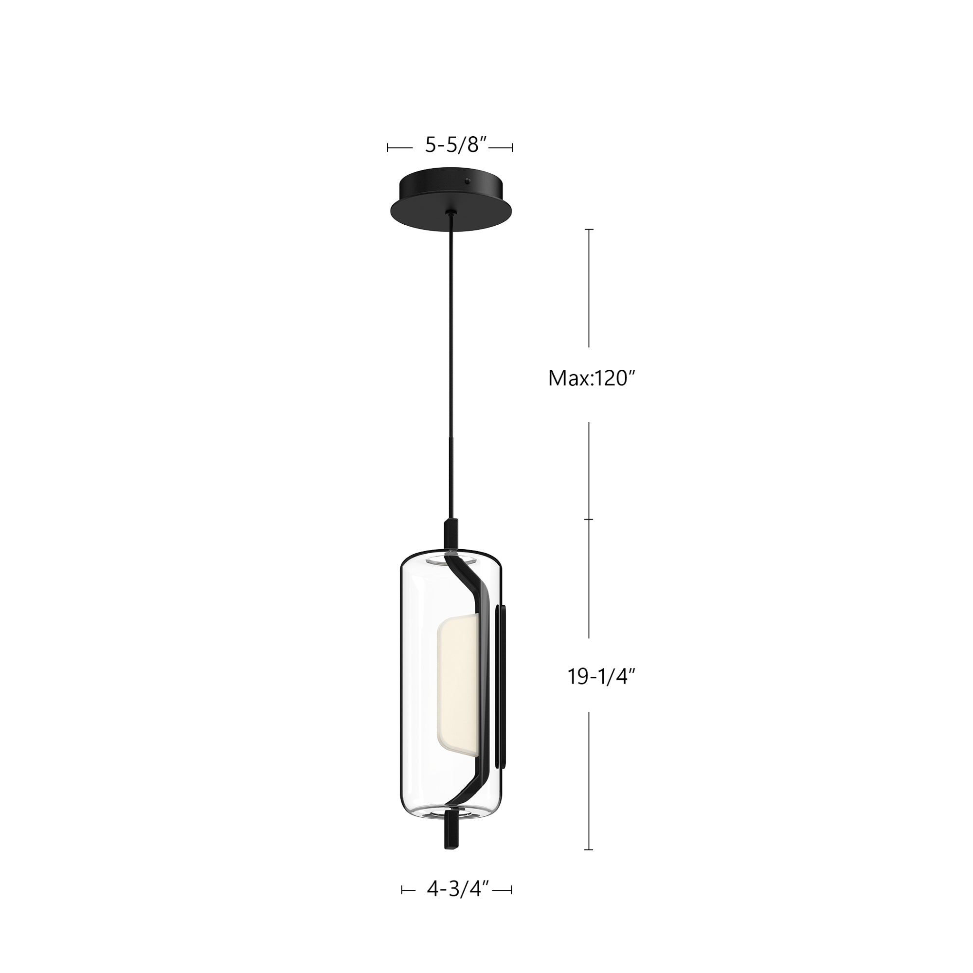 Hilo 5-in Black LED Pendant