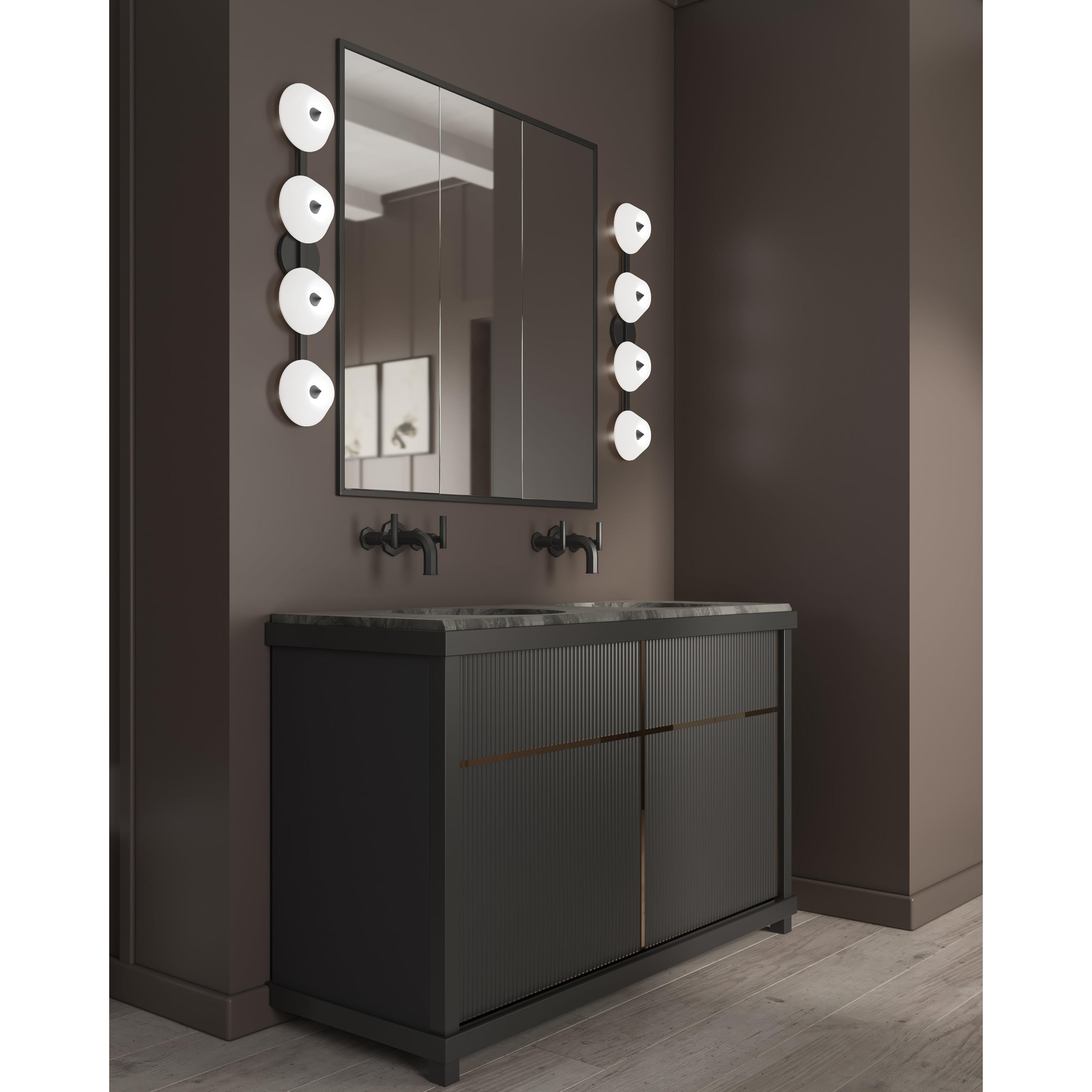 Holt 30-in Black/Glossy Opal Glass LED Vanity