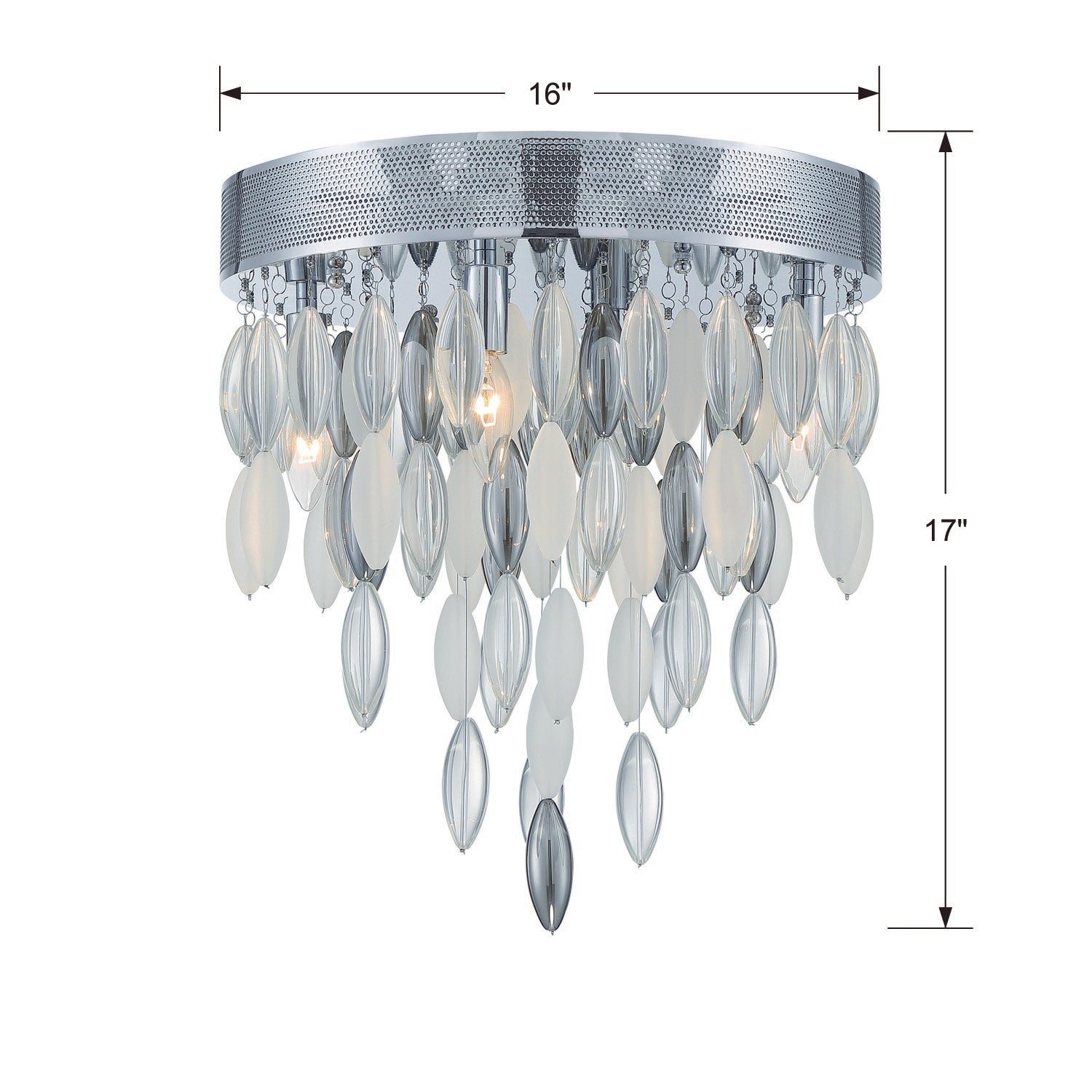 Crystorama Hudson HUD-A2214-CH – 16 Inch – 4 Light – Semi Flush Mount Light – Polished Chrome – Dry Rated