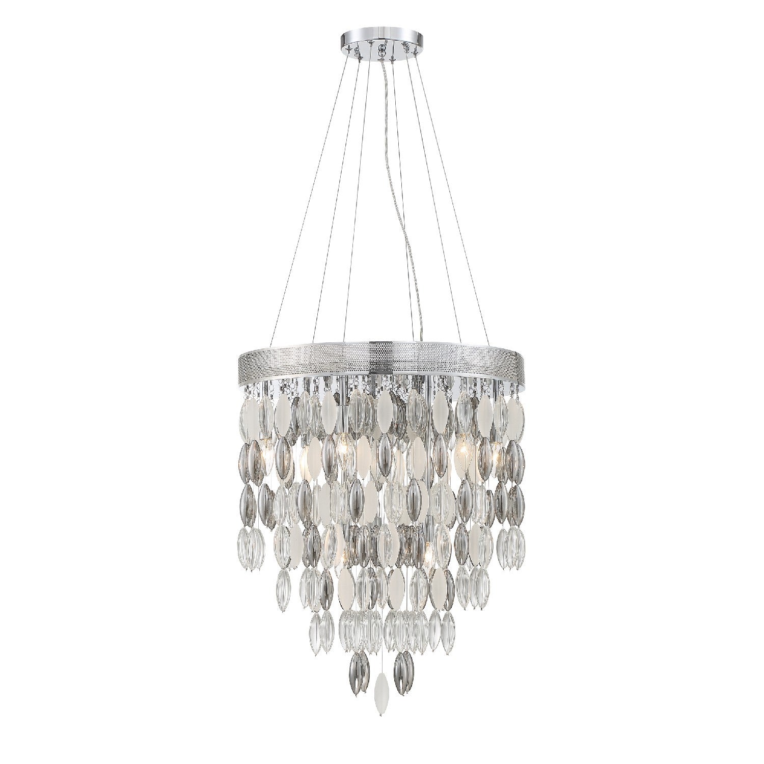 Crystorama Hudson HUD-A2219-CH – 22 Inch – 9 Light – Chandelier – Polished Chrome – Dry Rated