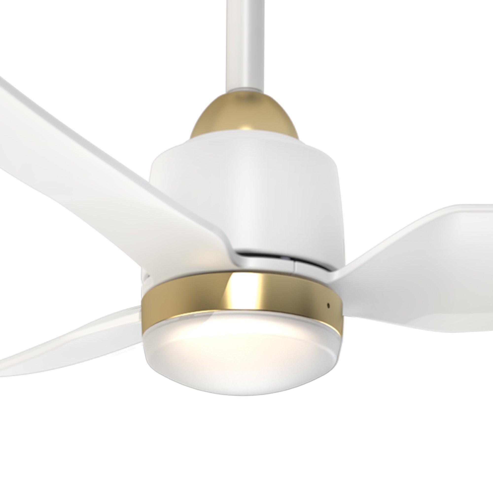 Hugo 42-in Brushed Gold/Matte White with Light Kit Ceiling Fan