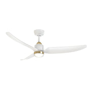 Hugo 52-in Brushed Gold/Matte White with Light Kit Ceiling Fan