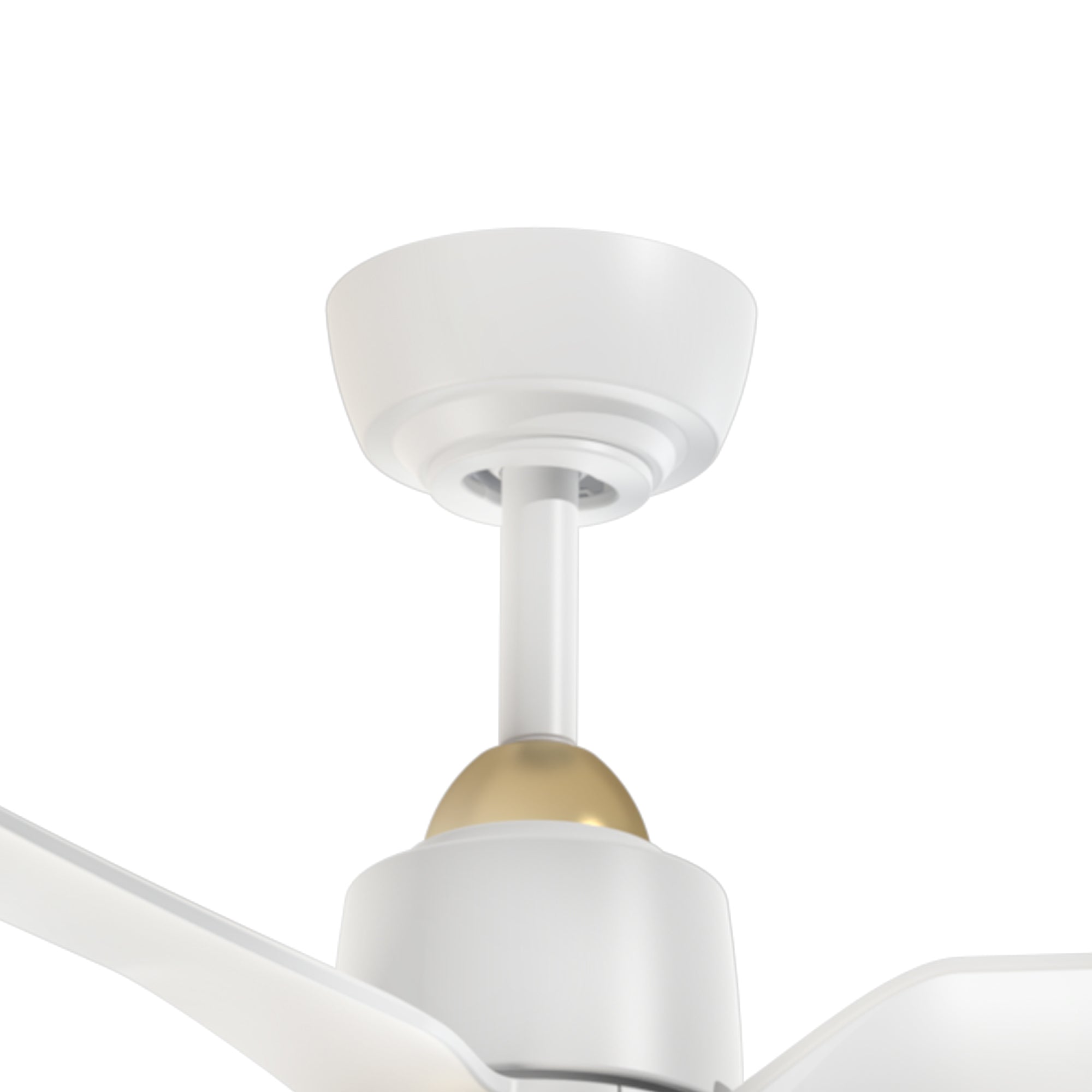 Hugo 52-in Brushed Gold/Matte White with Light Kit Ceiling Fan