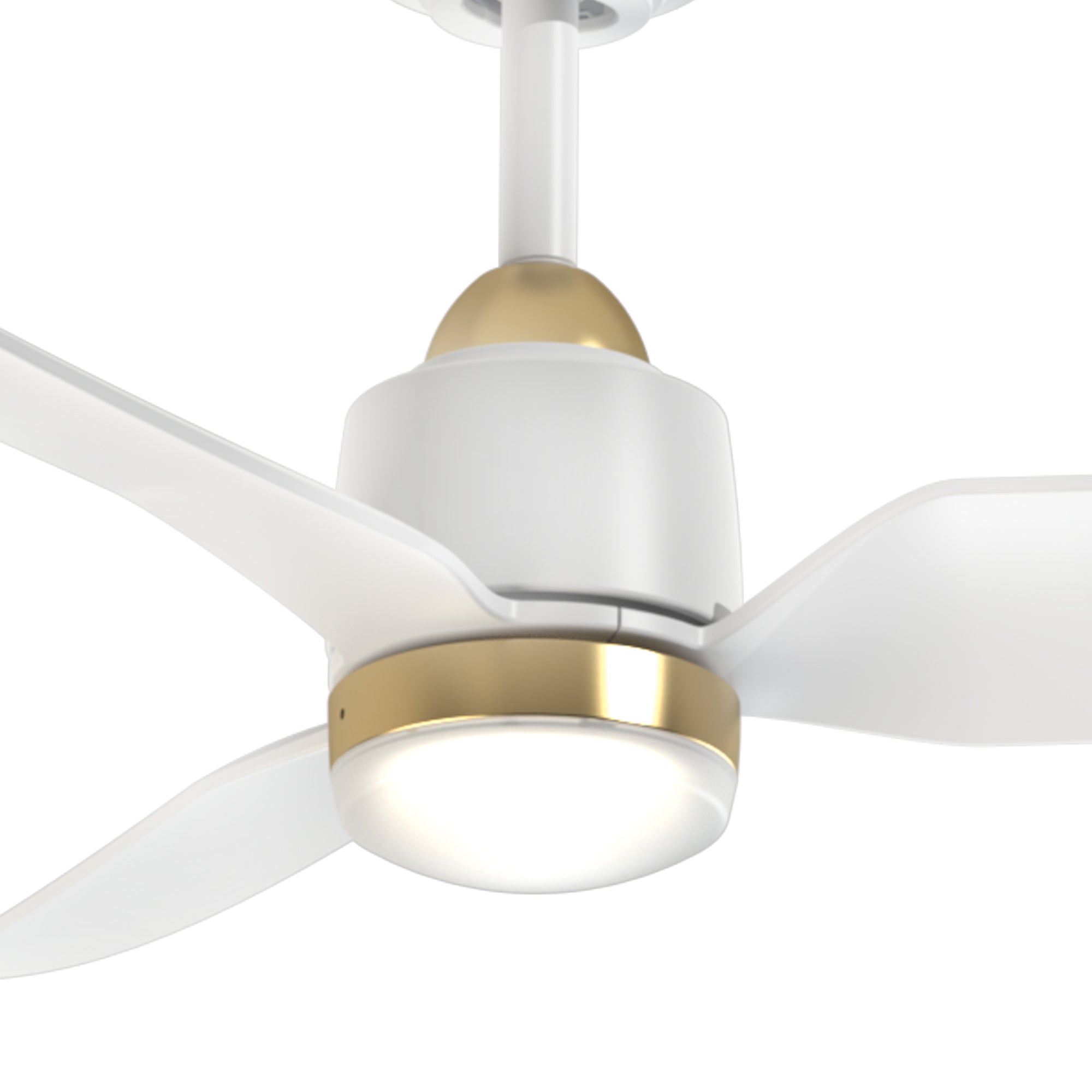 Hugo 52-in Brushed Gold/Matte White with Light Kit Ceiling Fan