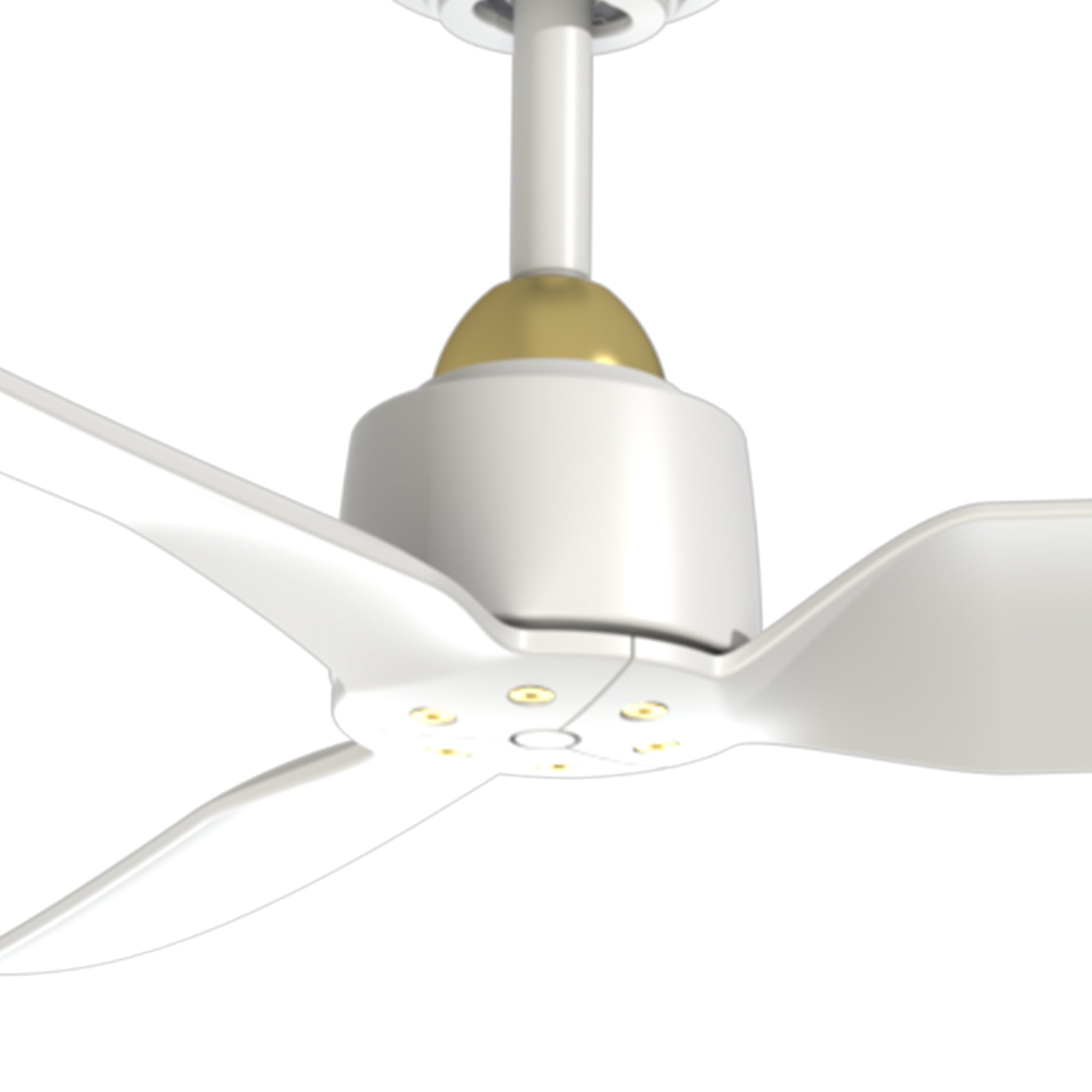 Hugo 52-in Brushed Gold/Matte White FAN Ceiling Fan