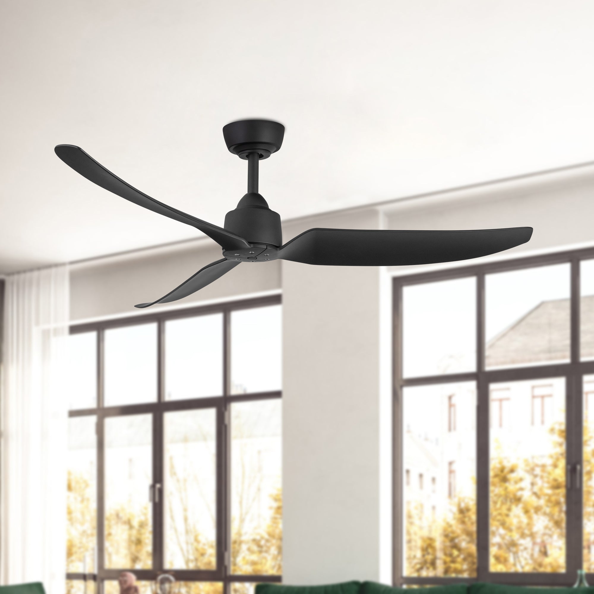 Hugo 52-in Matte Black LED Exterior Ceiling Fan