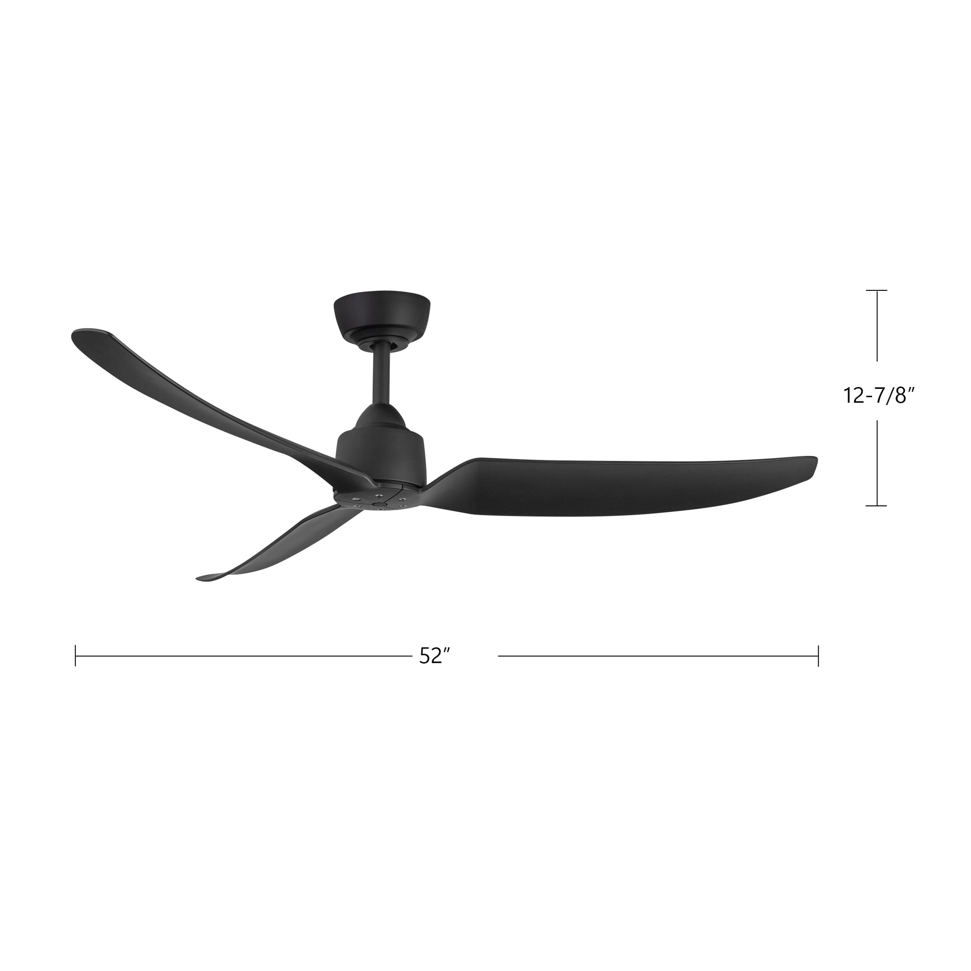 Hugo 52-in Matte Black LED Exterior Ceiling Fan