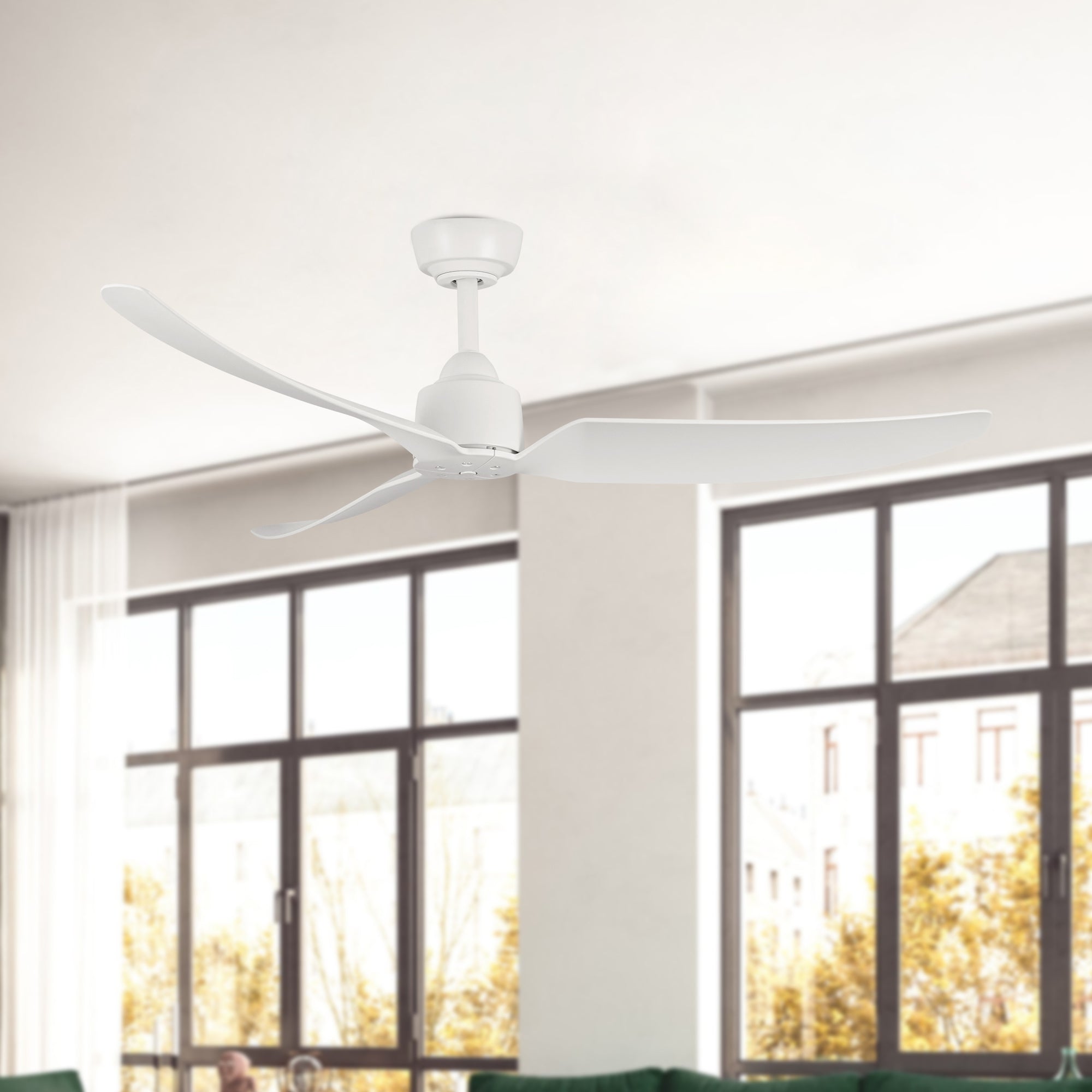 Hugo 52-in Matte White LED Exterior Ceiling Fan