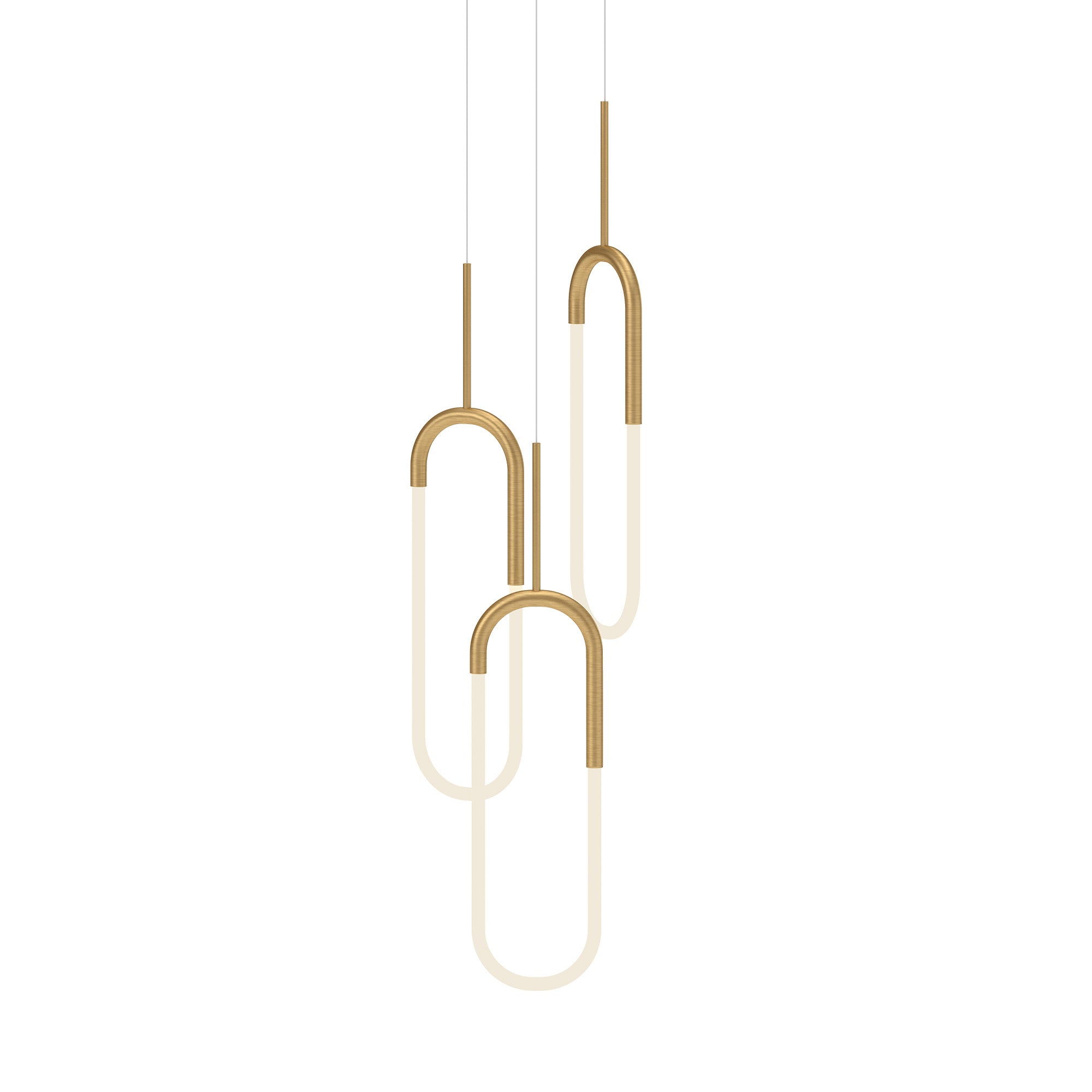 Huron 3 Head Brushed Gold LED Multi Pendant