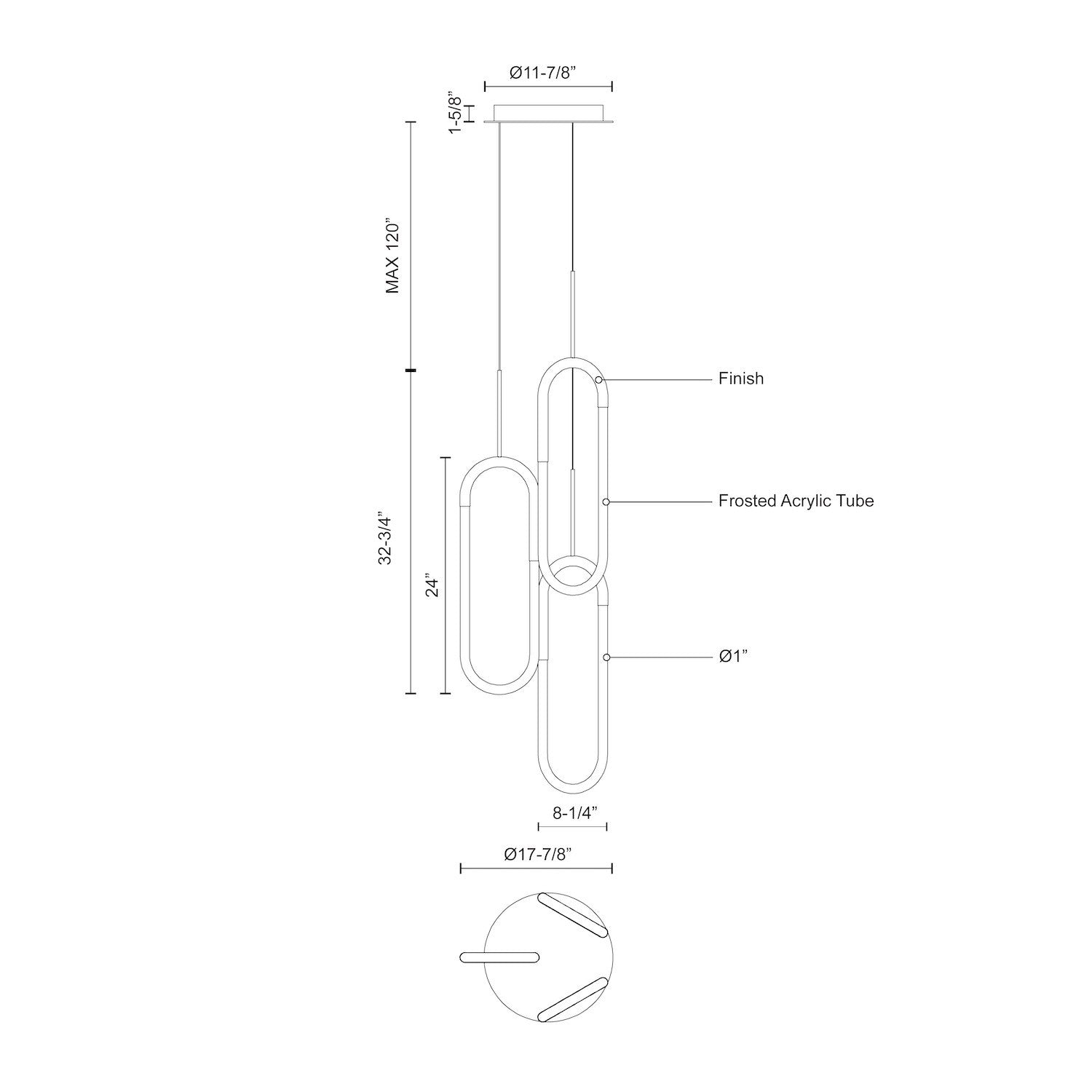 Huron Chrome LED Multi Pendant