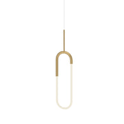 Huron 8-in Brushed Gold LED Pendant