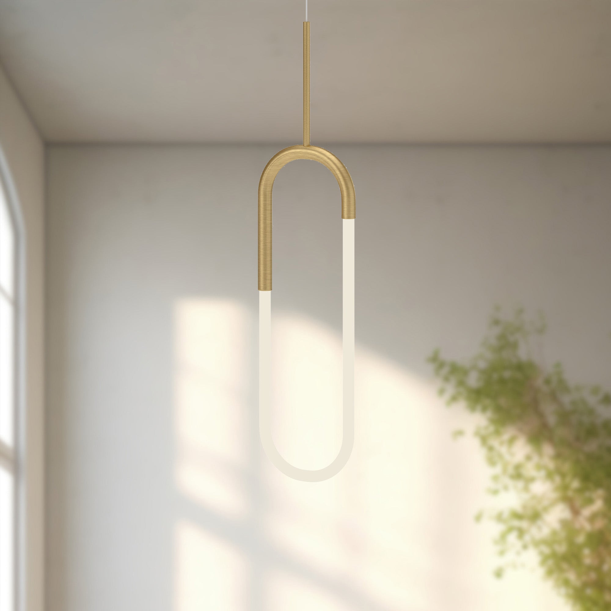 Huron 8-in Brushed Gold LED Pendant