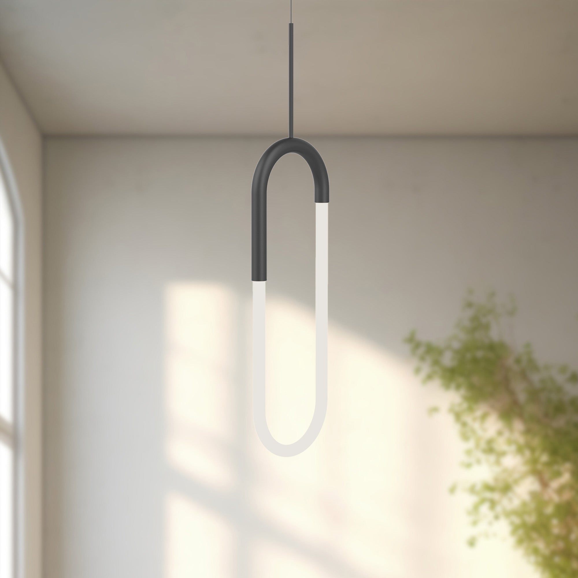 Huron 8-in Black LED Pendant