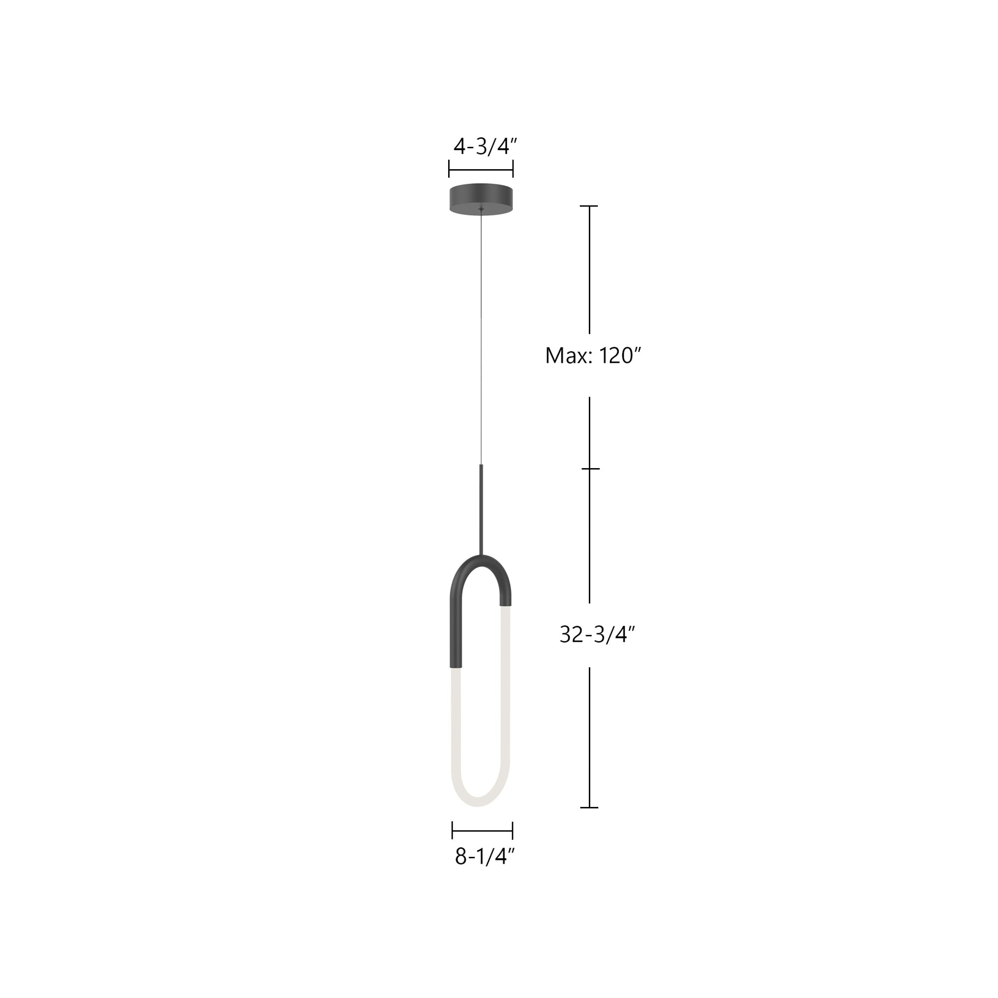 Huron 8-in Black LED Pendant