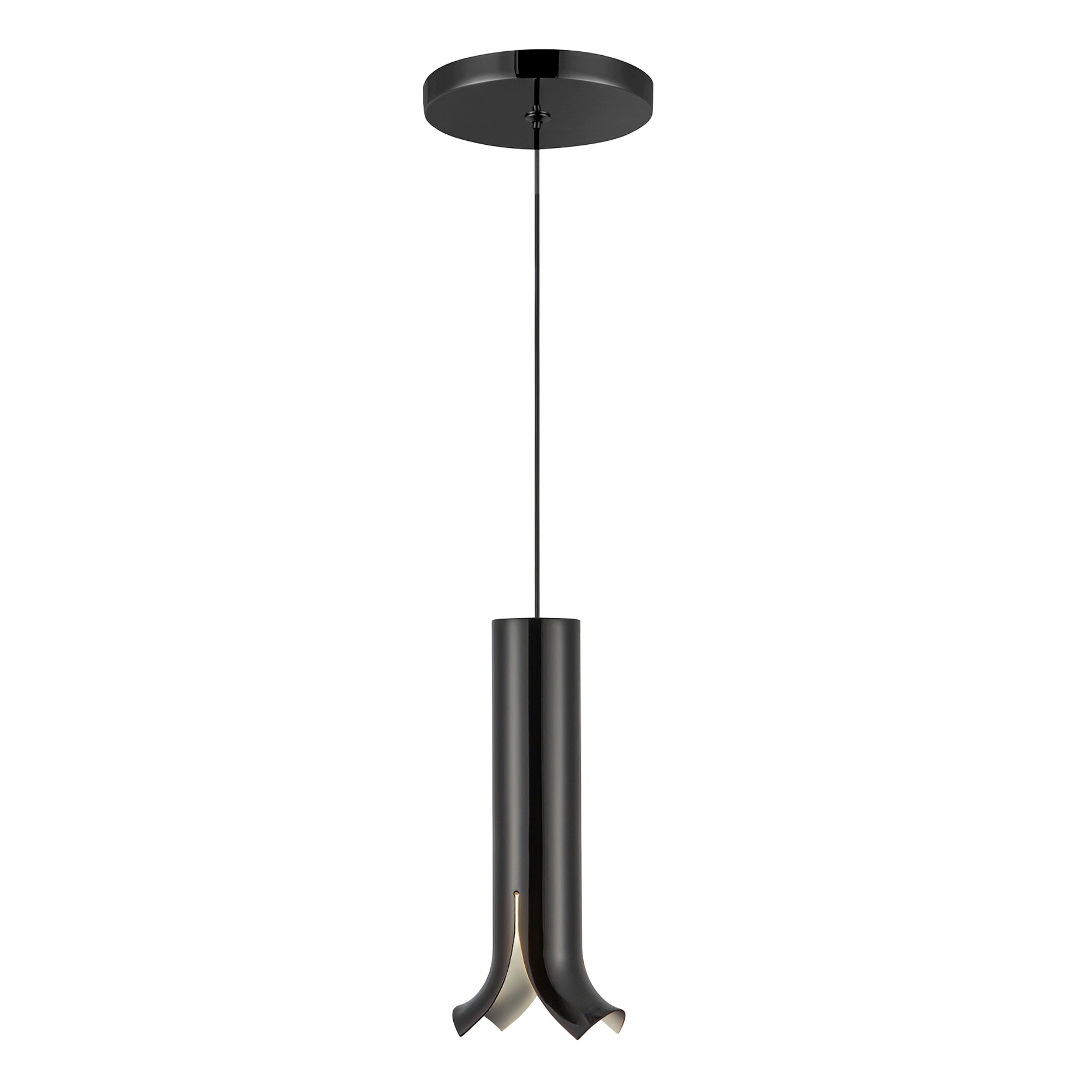 Husk 9-in Glossy Black LED Pendant