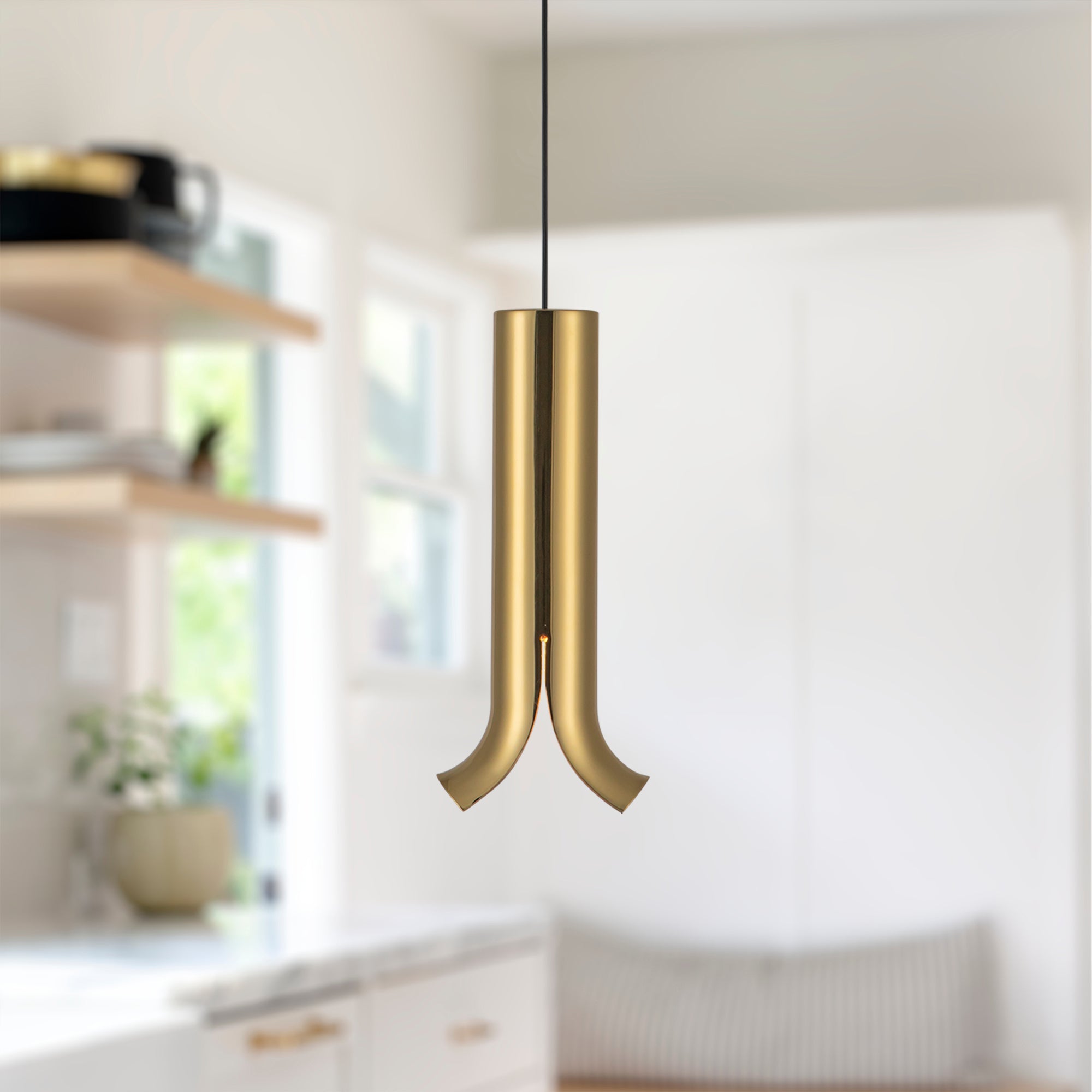 Husk 9-in Metallic Brass LED Pendant