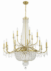Crystorama Haywood HWD-7722-AG – 40 Inch – 22 Light – Chandelier – Aged Brass – Damp Rated
