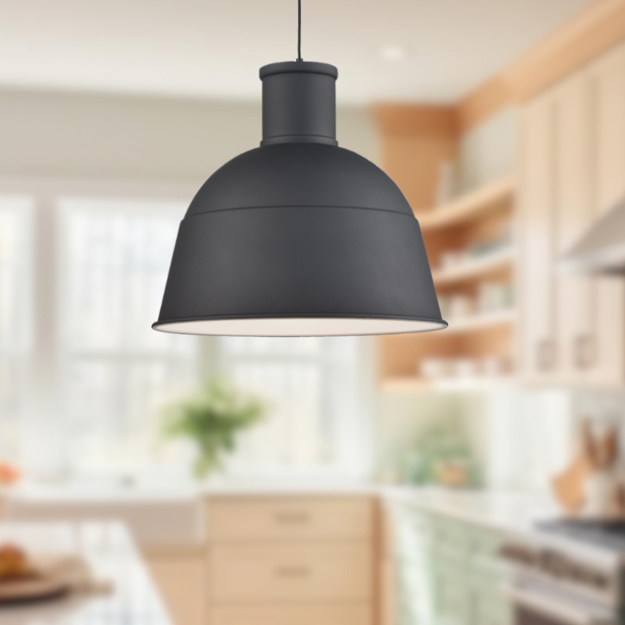 Irving 13-in Black 1 Light Pendant
