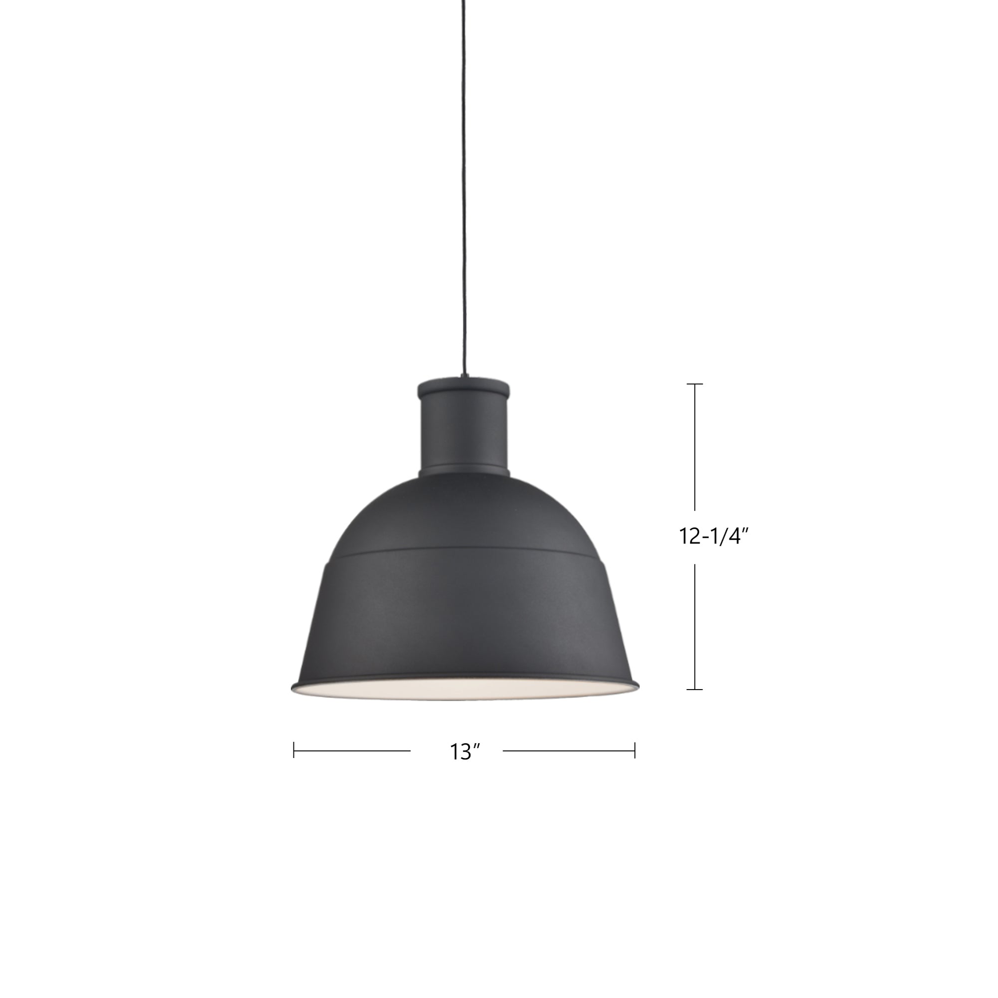 Irving 13-in White 1 Light Pendant