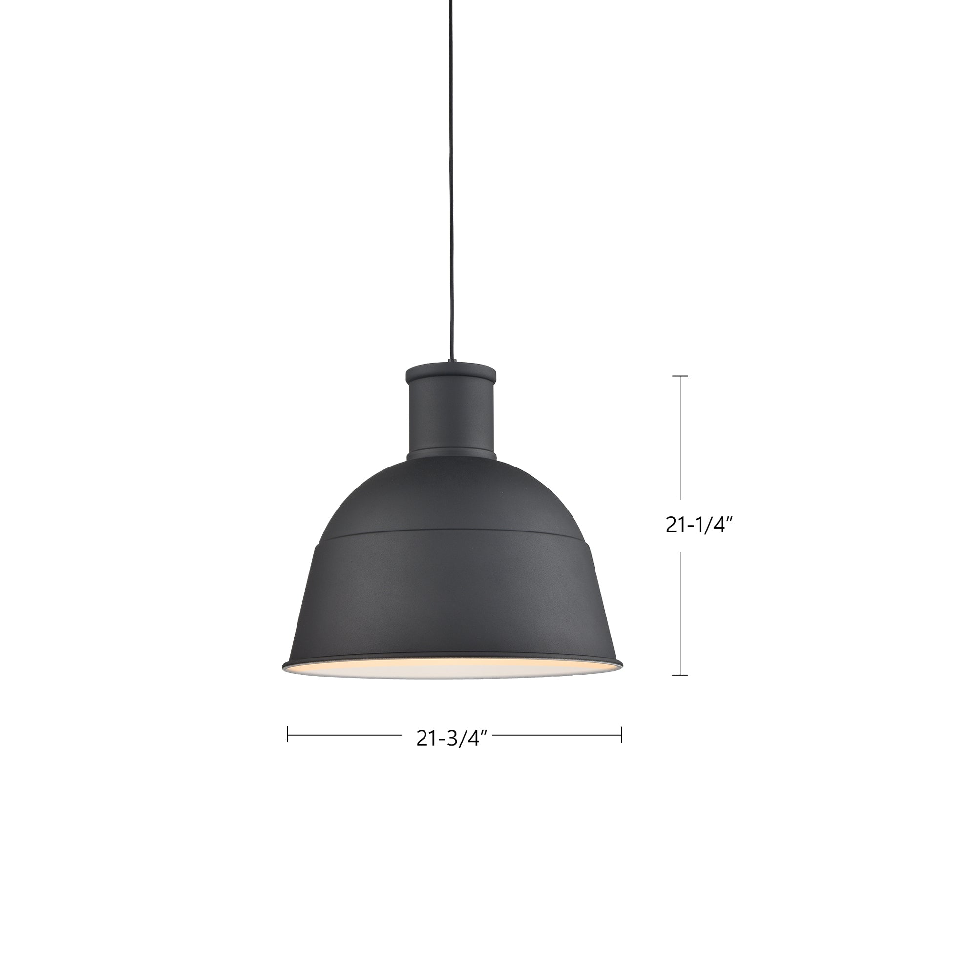 Irving 22-in Black 1 Light Pendant