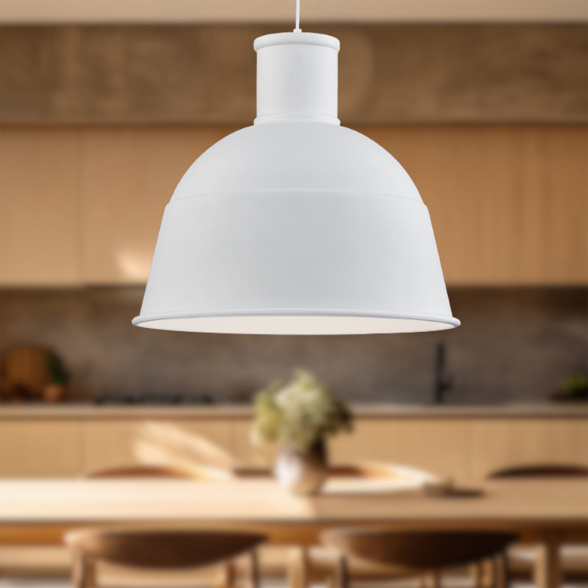 Irving 22-in White 1 Light Pendant