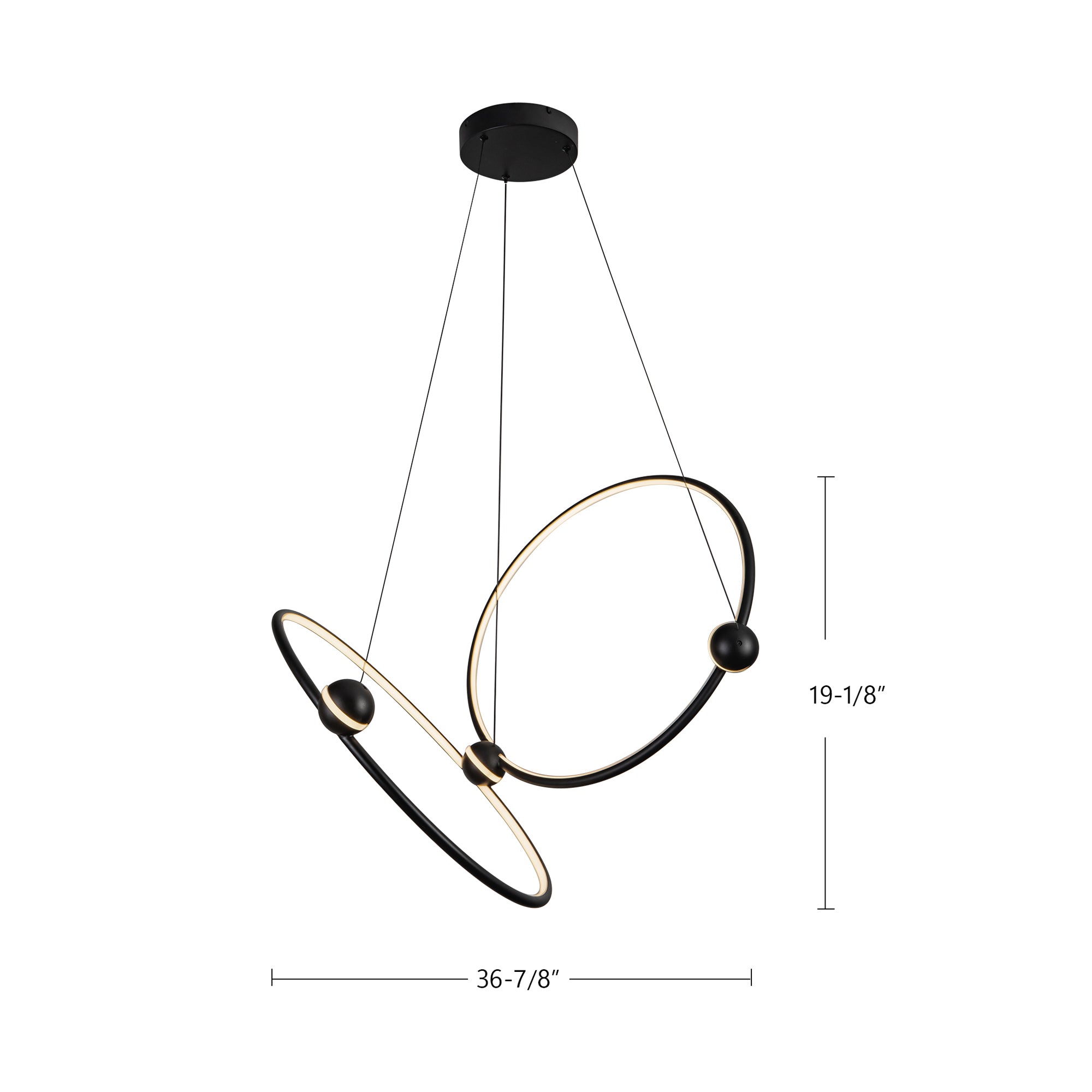 Isho 2 Head Black LED Chandelier