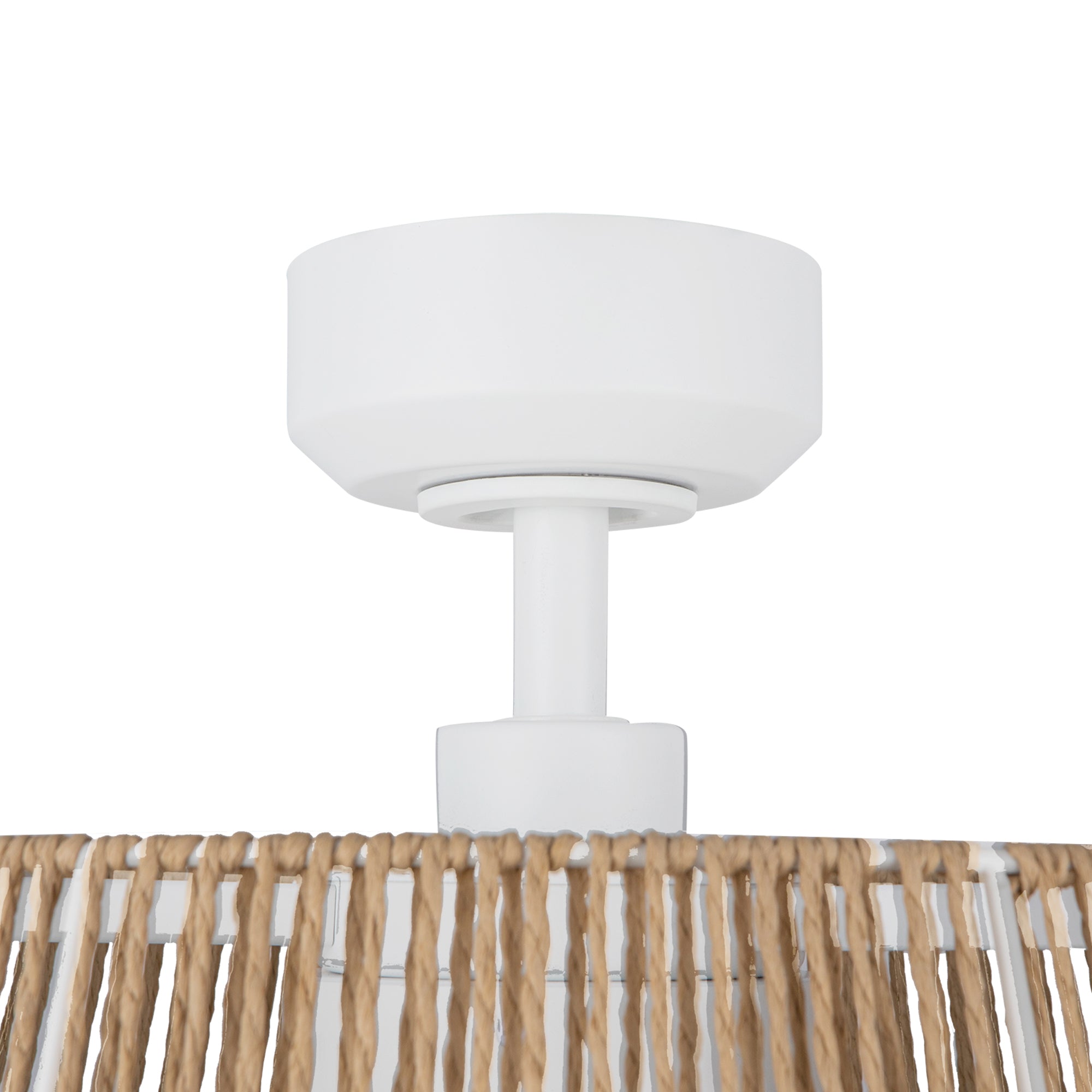 Kuzco Lighting CF41424-WH/BR-5CCT Isla 24-in FAN + LED Ceiling Fan, White/Braided Rope