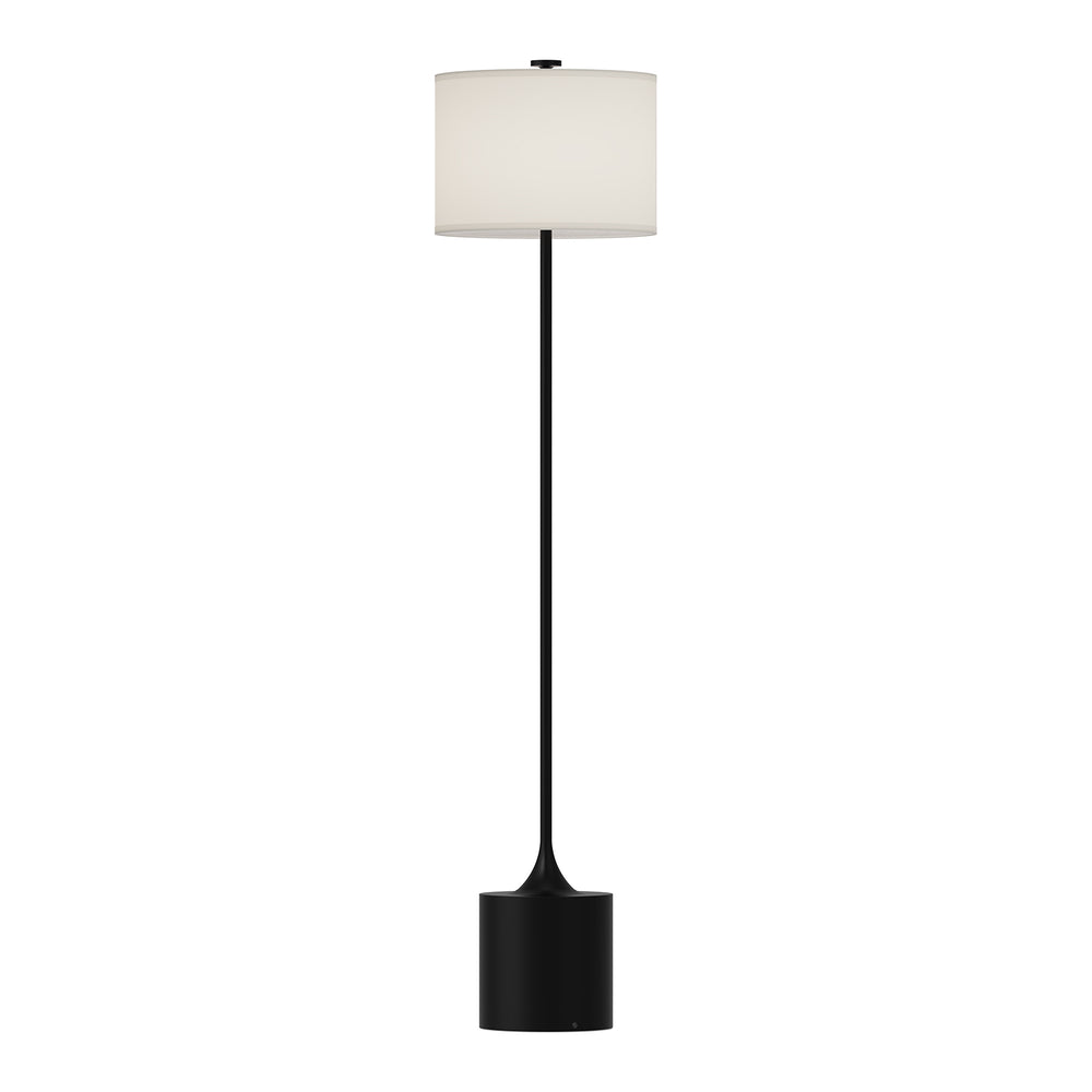 ALORA MOOD Lighting FL418761MBIL Floor Lamp, 1 Light, Matte Black/Ivory Linen