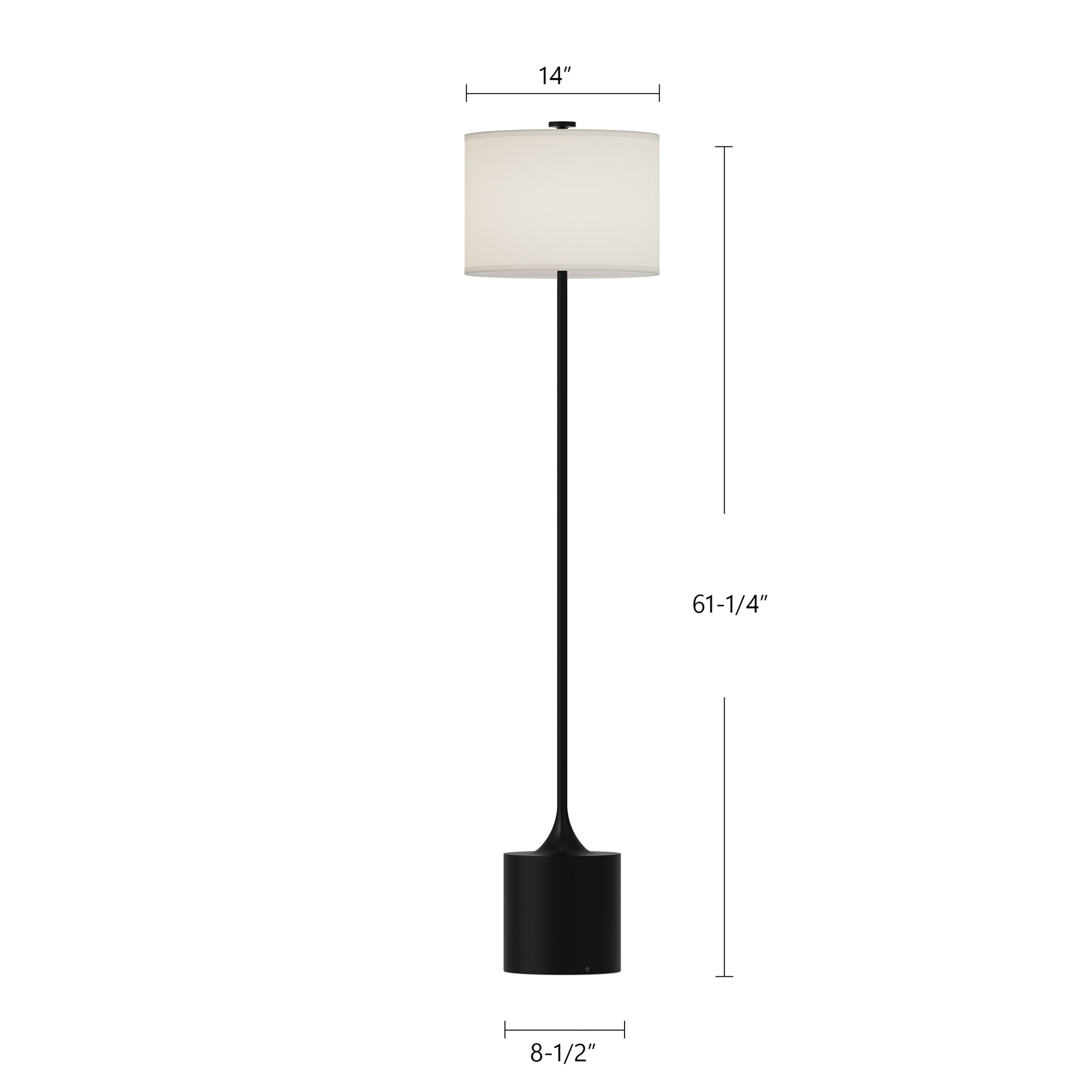Issa 61-in White/Ivory Linen 1 Light Floor Lamp