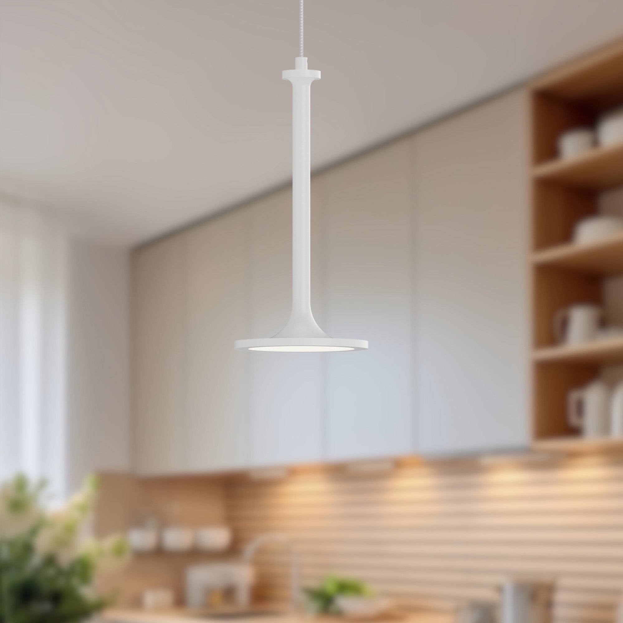Issa 6-in White LED Pendant