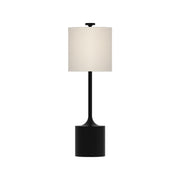 Issa 26-in Matte Black/Ivory Linen 1 Light Table Lamp