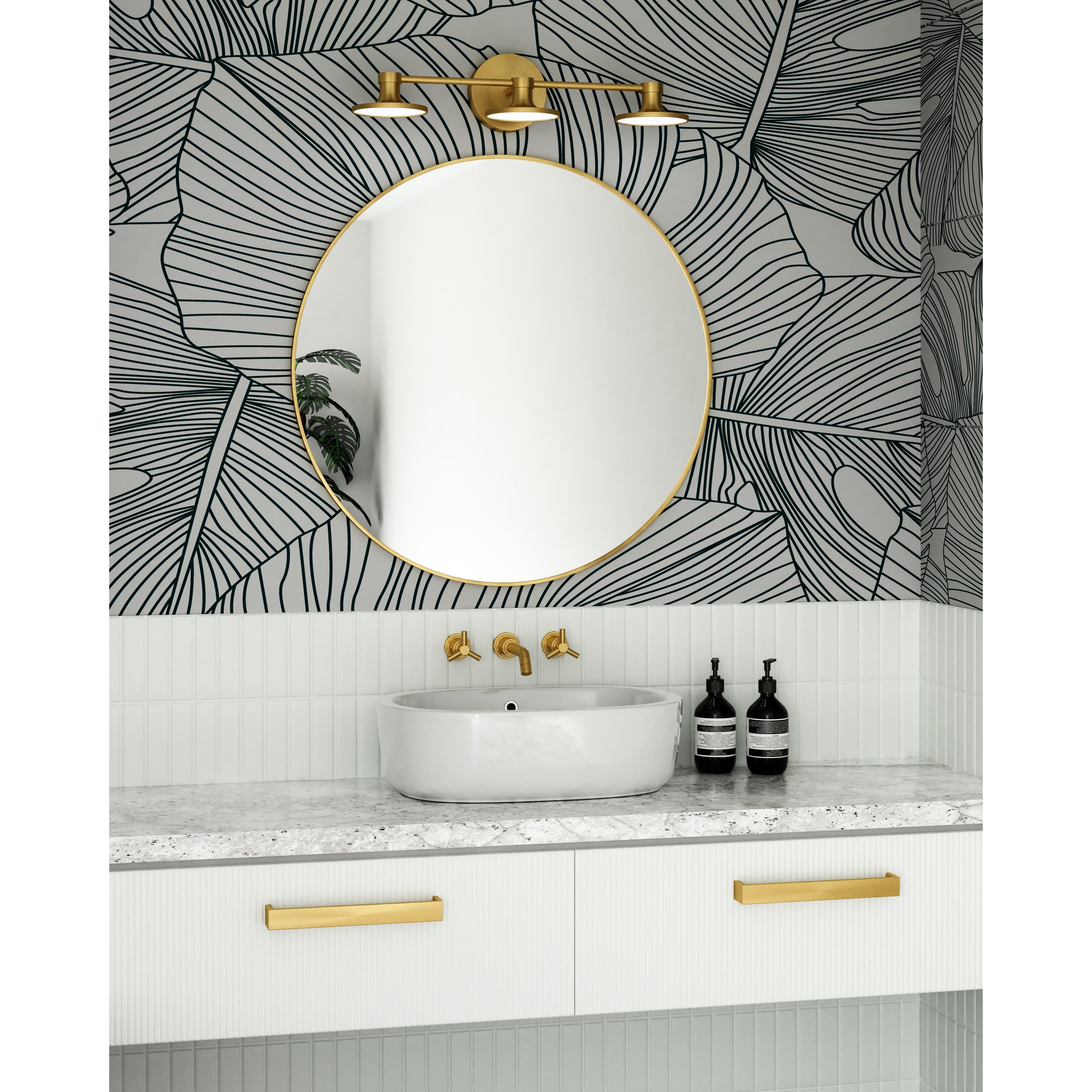 Issa 21-in Brushed Gold LED Vanity Light