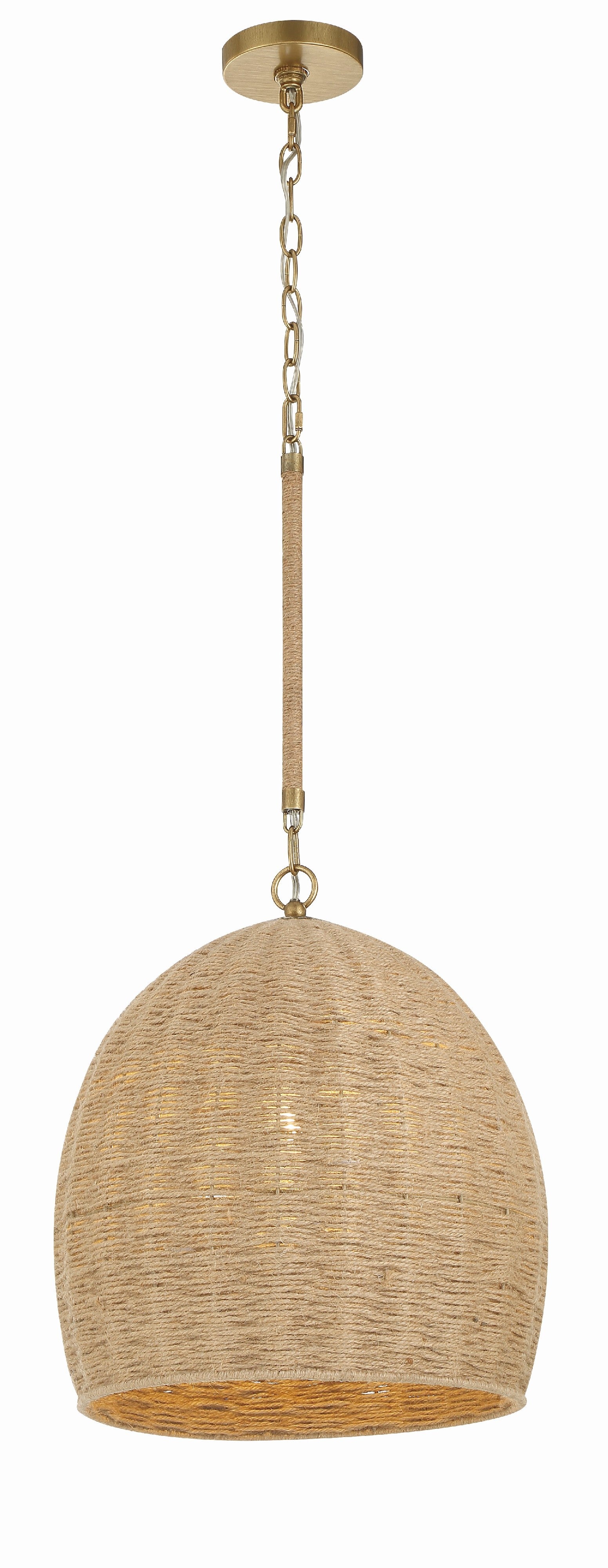 Crystorama Jace JAC-10500-SG – 15 Inch – 1 Light – Pendant Light – Soft Gold – Damp Rated