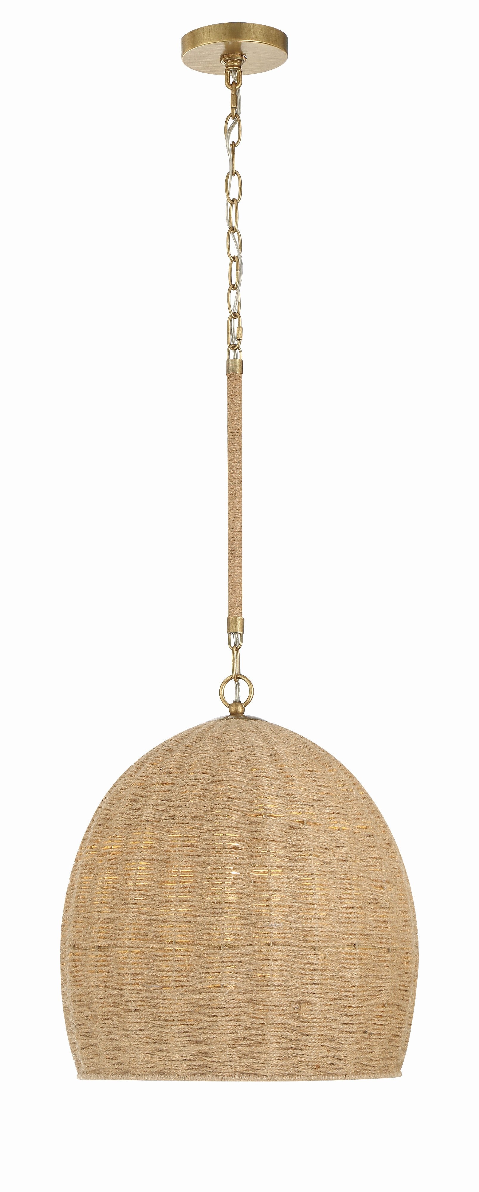 Crystorama Jace JAC-10500-SG – 15 Inch – 1 Light – Pendant Light – Soft Gold – Damp Rated