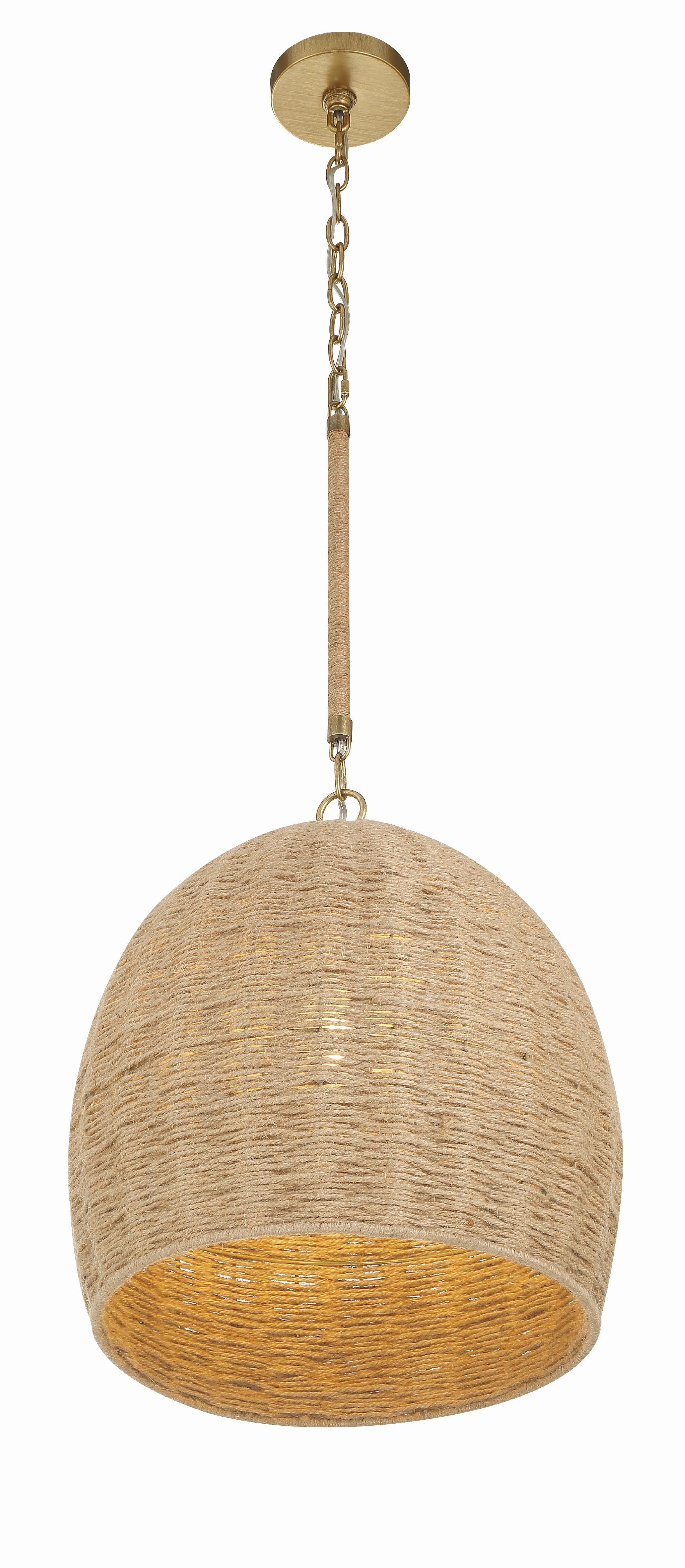 Crystorama Jace JAC-10500-SG – 15 Inch – 1 Light – Pendant Light – Soft Gold – Damp Rated