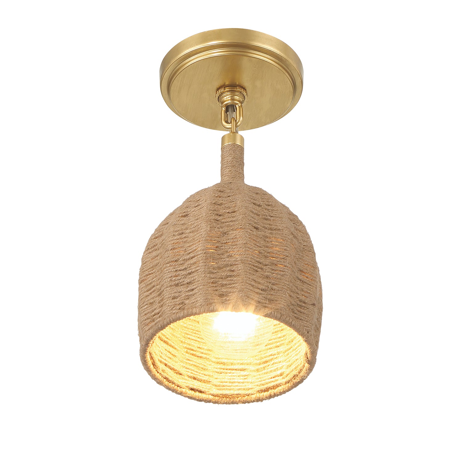 Crystorama Jace JAC-10502-SG_CEILING – 6 Inch – 1 Light – Semi Flush Mount Light – Soft Gold – Damp Rated