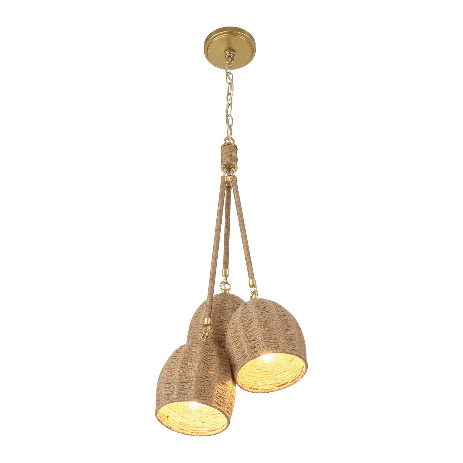 Crystorama Jace JAC-10507-SG – 11 Inch – 3 Light – Pendant Light – Soft Gold – Damp Rated