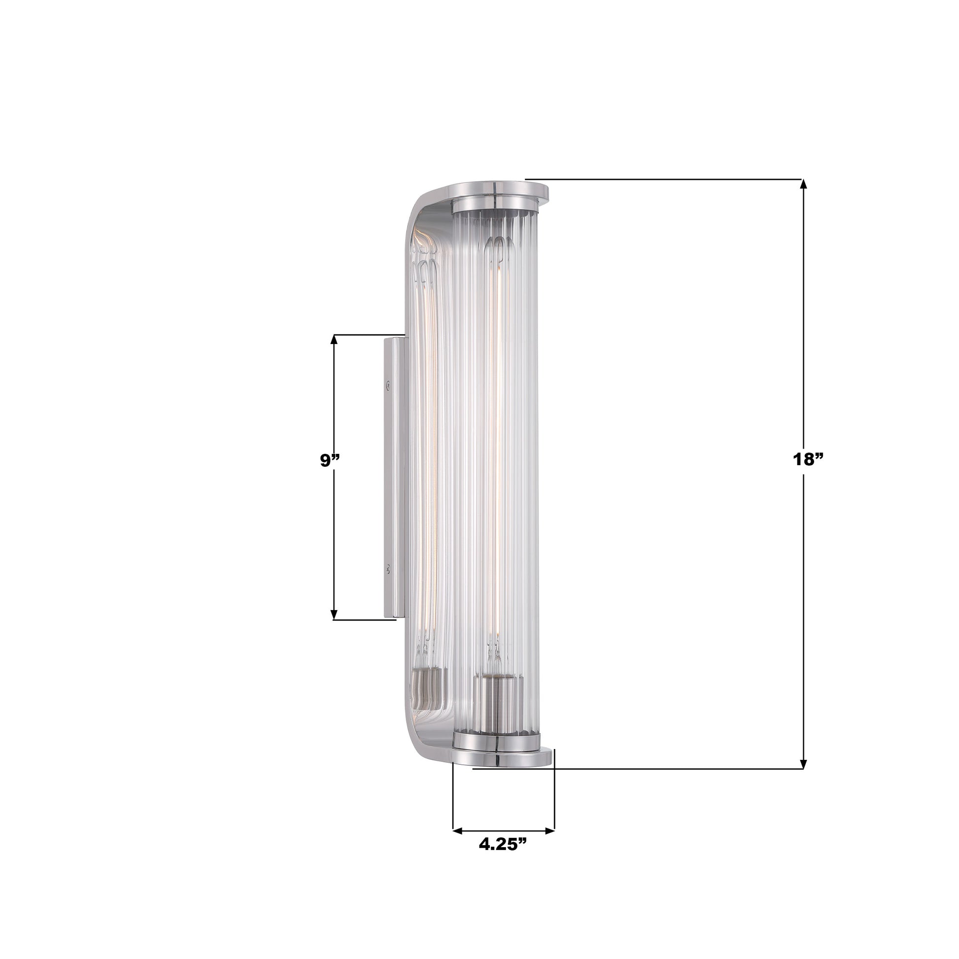 Crystorama Jarvis JAR-2301-PN – 4.25 Inch – 1 Light – Sconce – Polished Nickel – Damp Rated