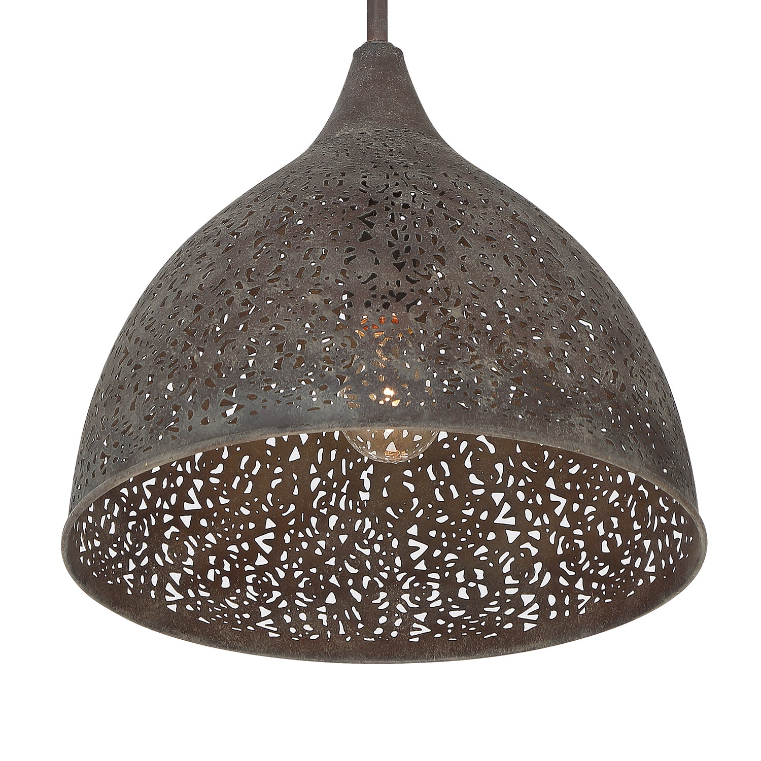 Crystorama Jasmine JAS-A5010-FB – 14 Inch – 1 Light – Pendant Light – Forged Bronze – Damp Rated