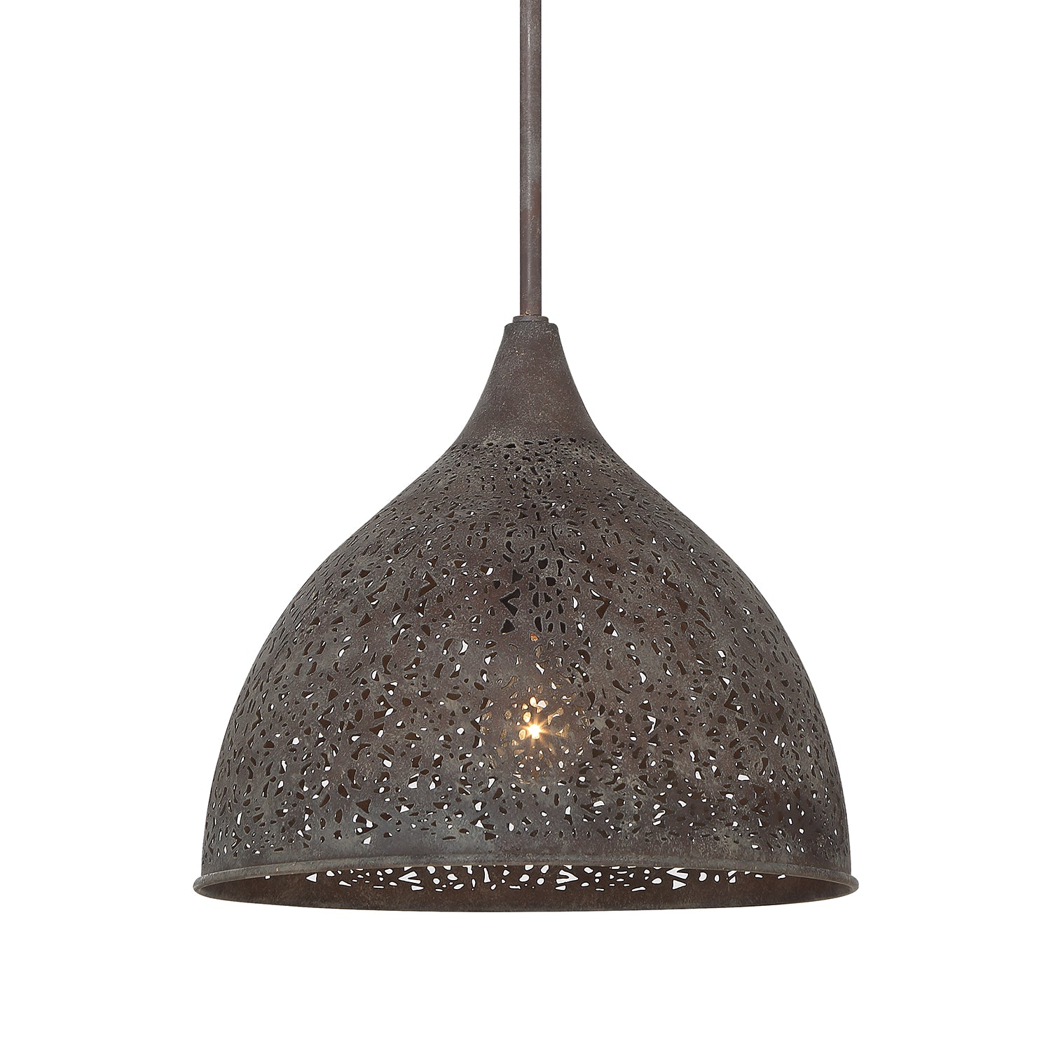 Crystorama Jasmine JAS-A5010-FB – 14 Inch – 1 Light – Pendant Light – Forged Bronze – Damp Rated