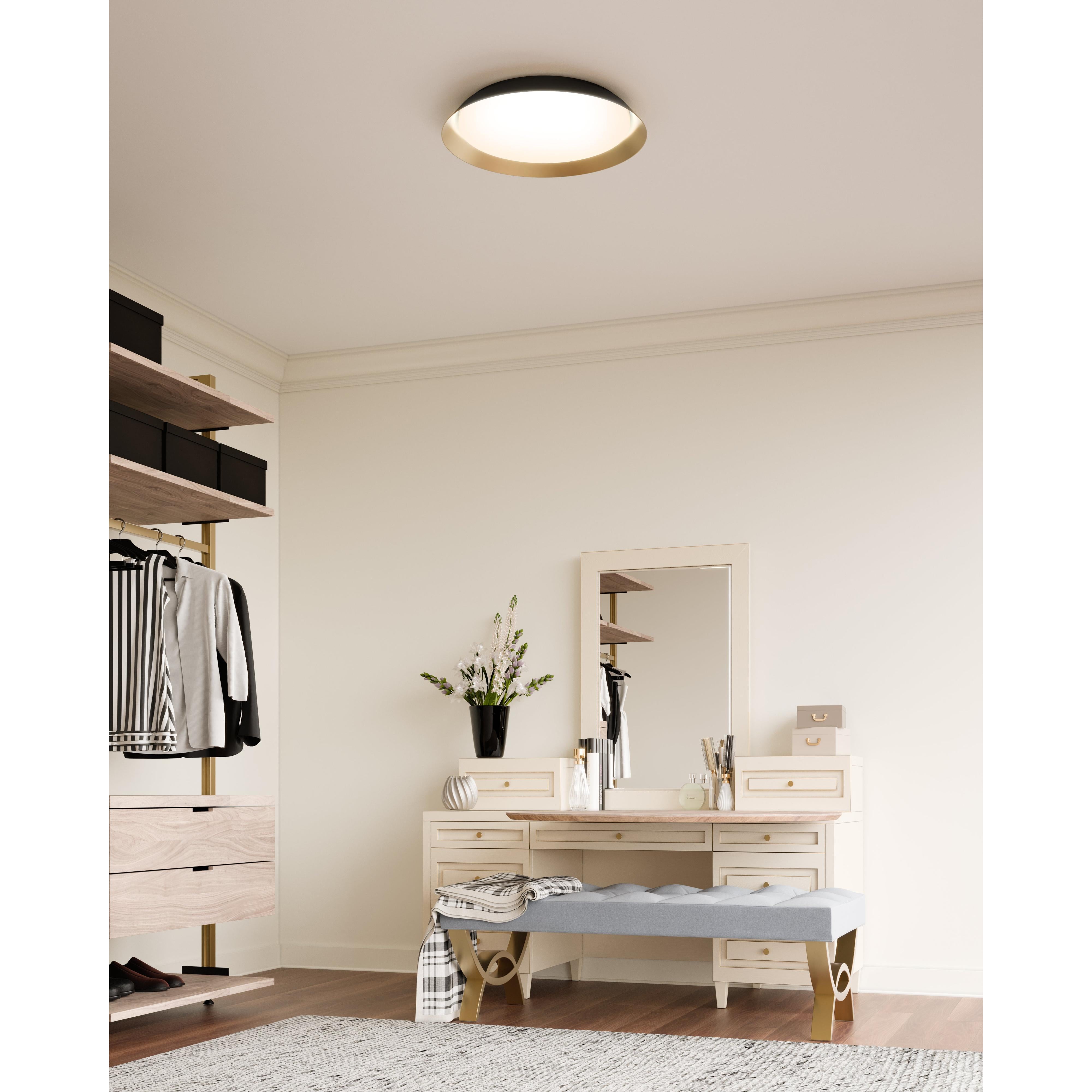 Jasper 19-in Black/Gold LED Flush Mount